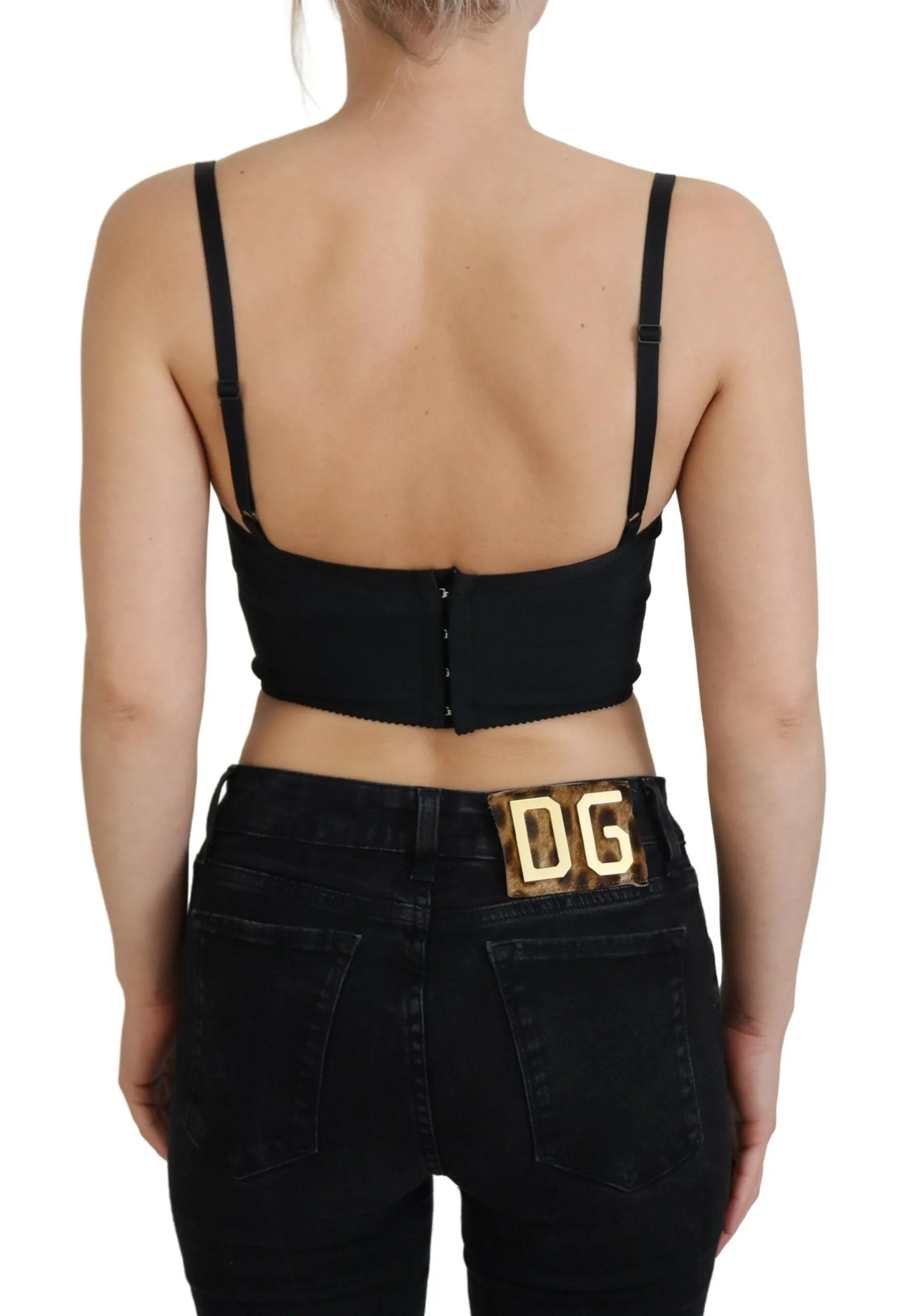 Dolce & Gabbana Pink Leopard Print Cropped Bustier Corset Top sold by Siebentaschen product image thumbnail 3