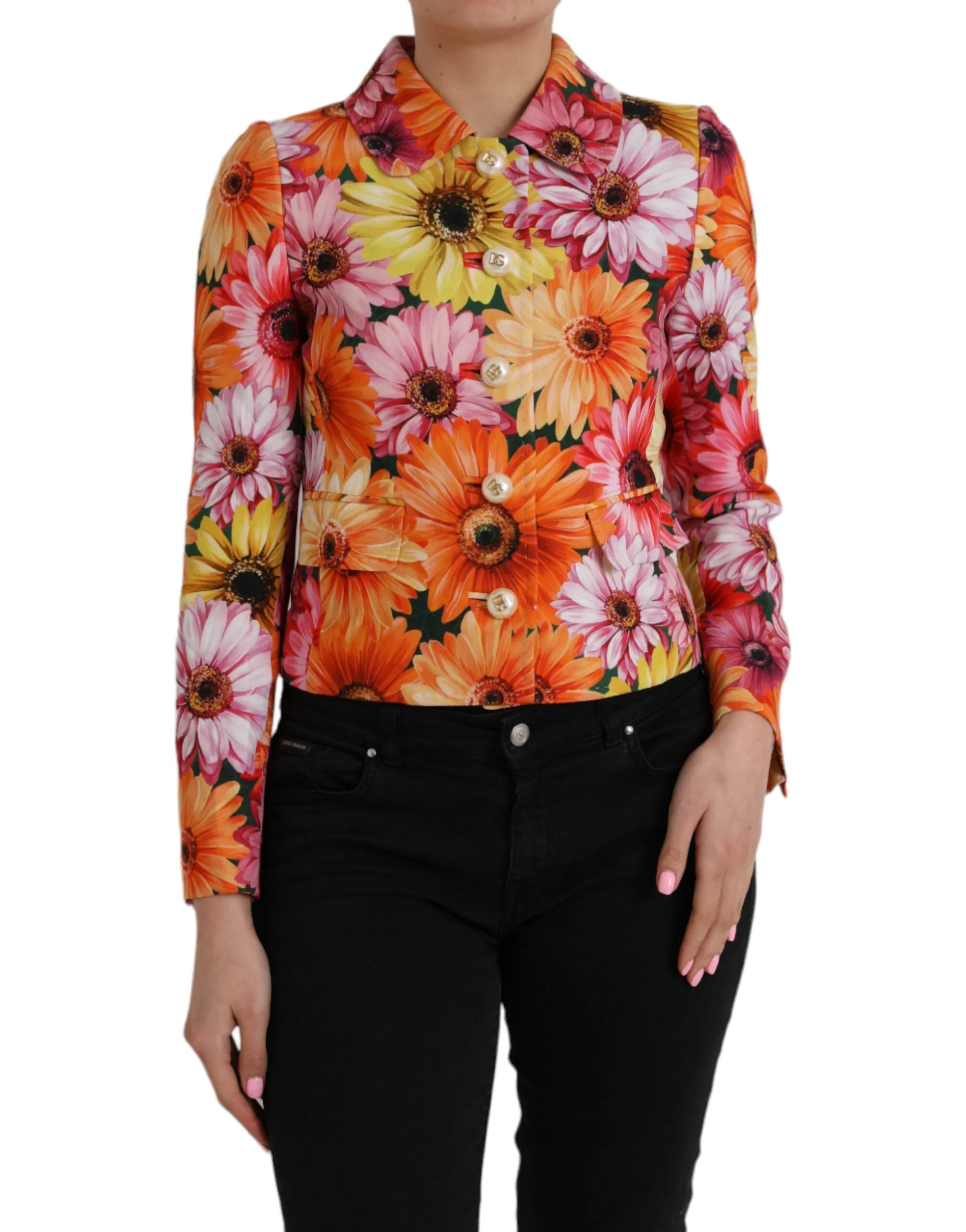 Dolce & Gabbana Multicolor Daisy Print Floral Fantasy Jacket sold by Siebentaschen