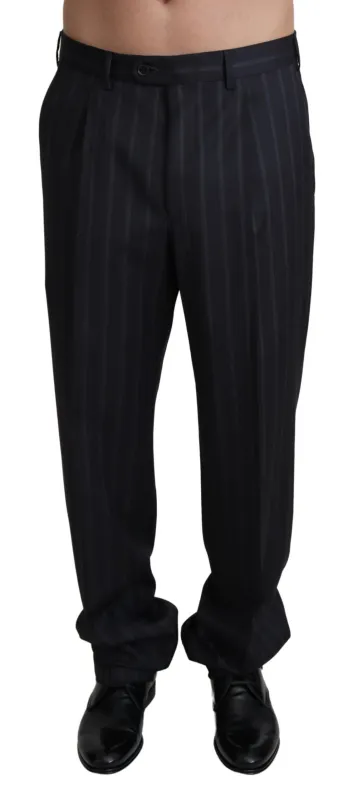 Dolce & Gabbana Gray Wool Blend Formal Trousers Pants sold by Siebentaschen