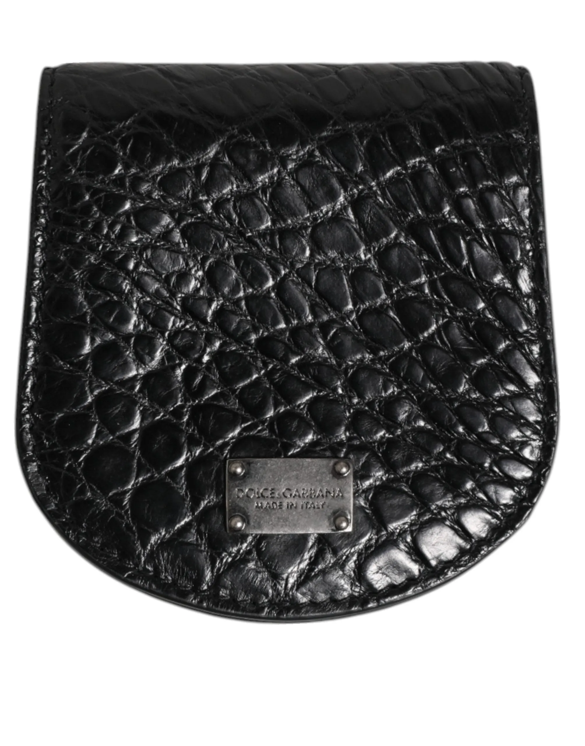 Dolce & Gabbana Black Exotic Skin Coin Condom Case Holder Pocket Wallet sold by Siebentaschen