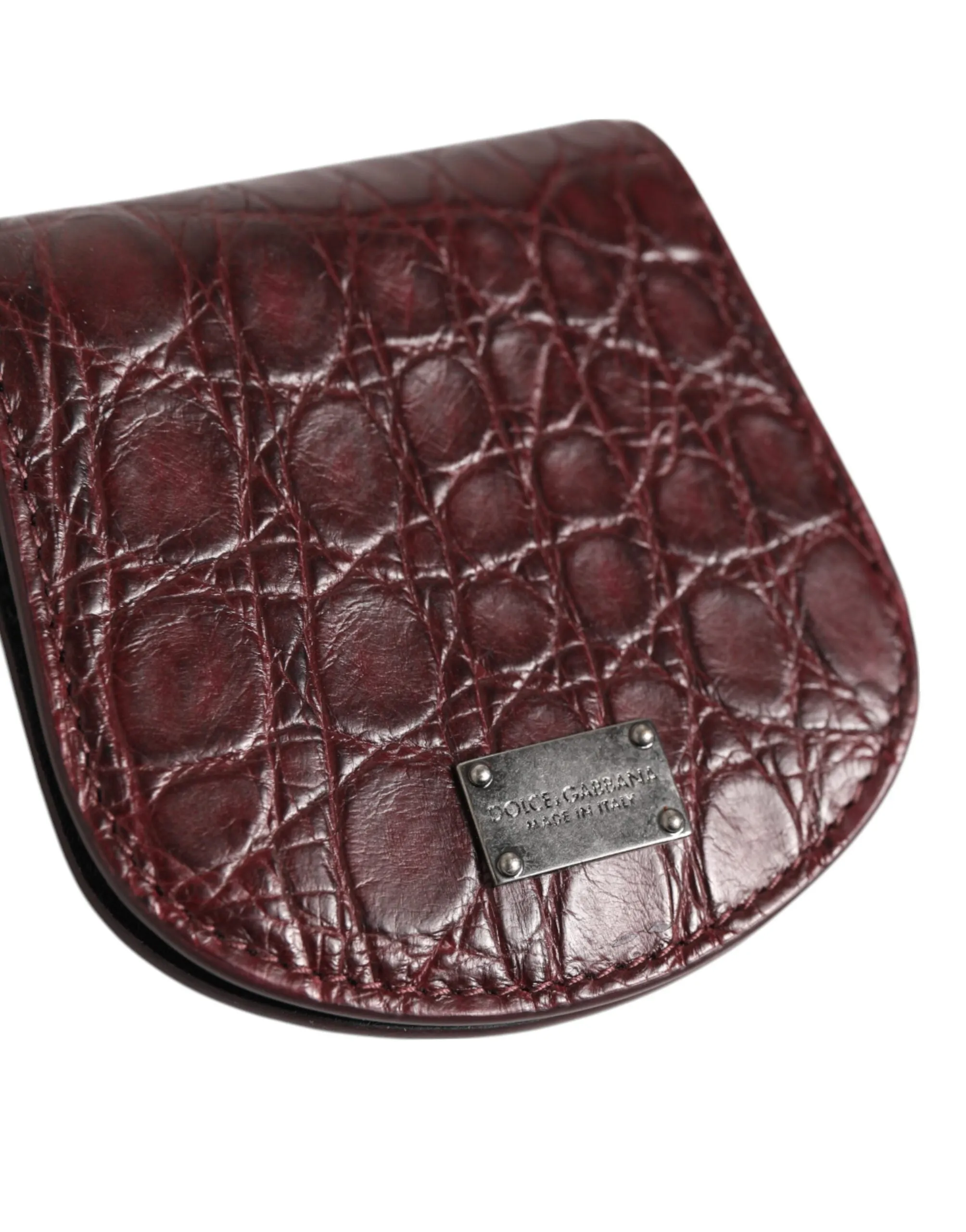 Dolce & Gabbana Burgundy Exotic Skin Coin Condom Case Holder Pocket Wallet sold by Siebentaschen product image thumbnail 3