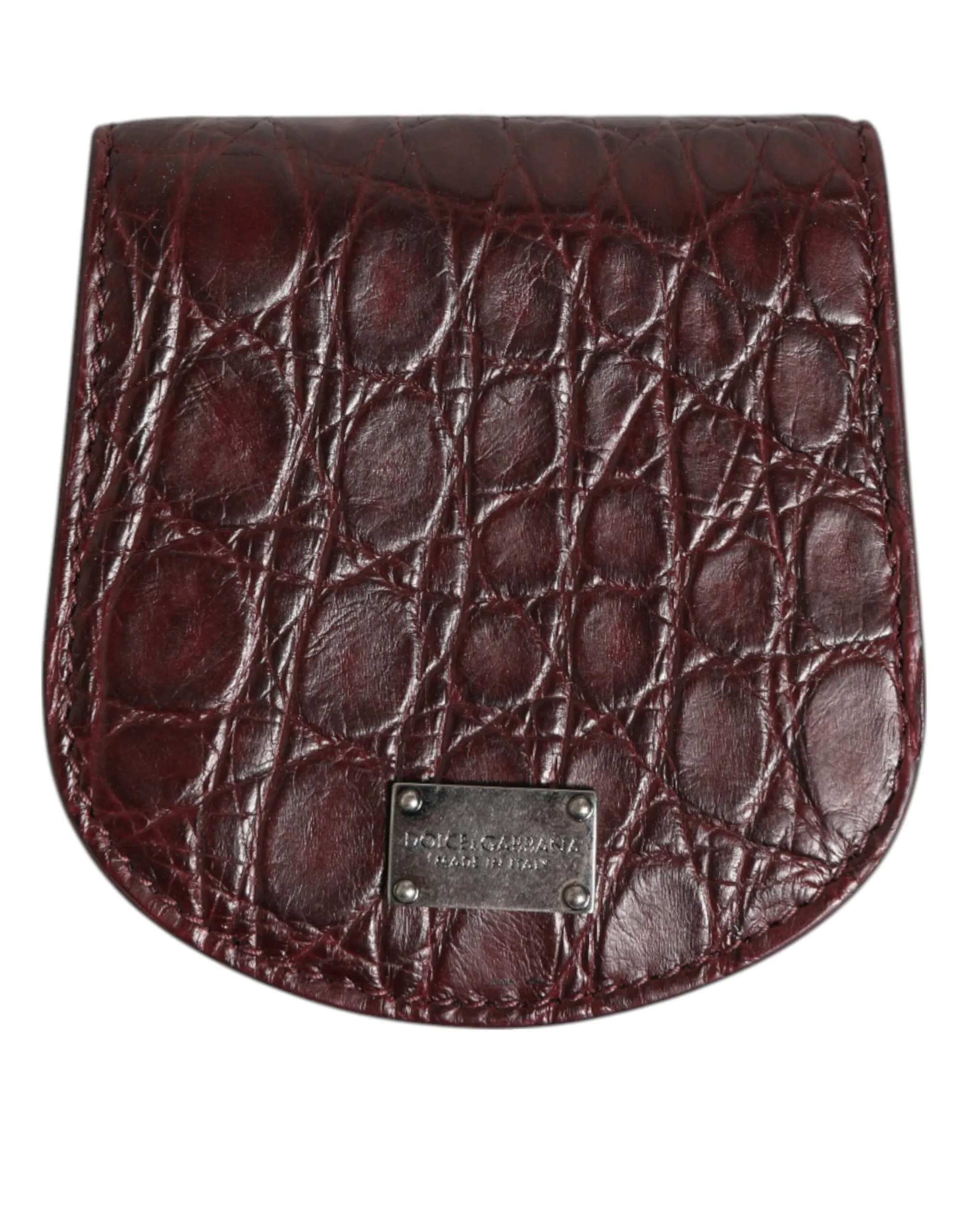 Dolce & Gabbana Burgundy Exotic Skin Coin Condom Case Holder Pocket Wallet sold by Siebentaschen