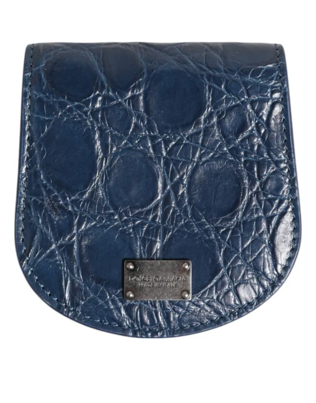 Dolce & Gabbana Blue Exotic Skin Coin Condom Case Holder Pocket Wallet sold by Siebentaschen