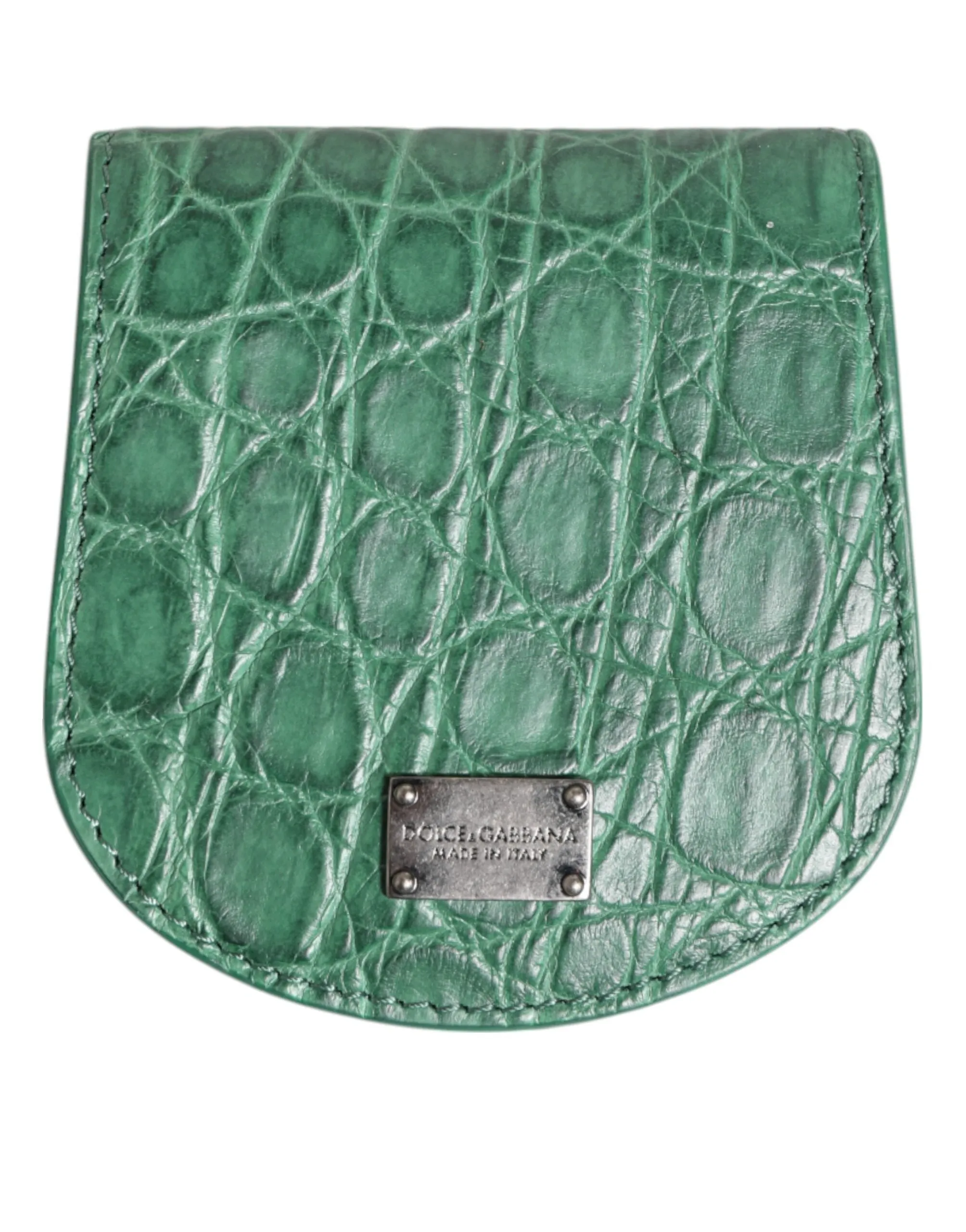 Dolce & Gabbana Green Exotic Skin Coin Condom Case Holder Pocket Wallet sold by Siebentaschen