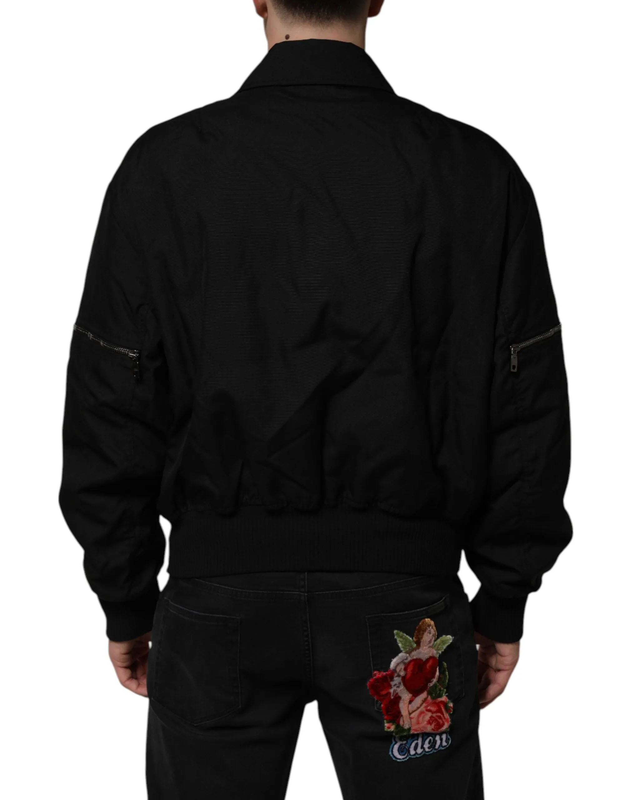 Dolce & Gabbana Black Patch Pocket Full Zip Bomber Jacket sold by Siebentaschen product image thumbnail 4