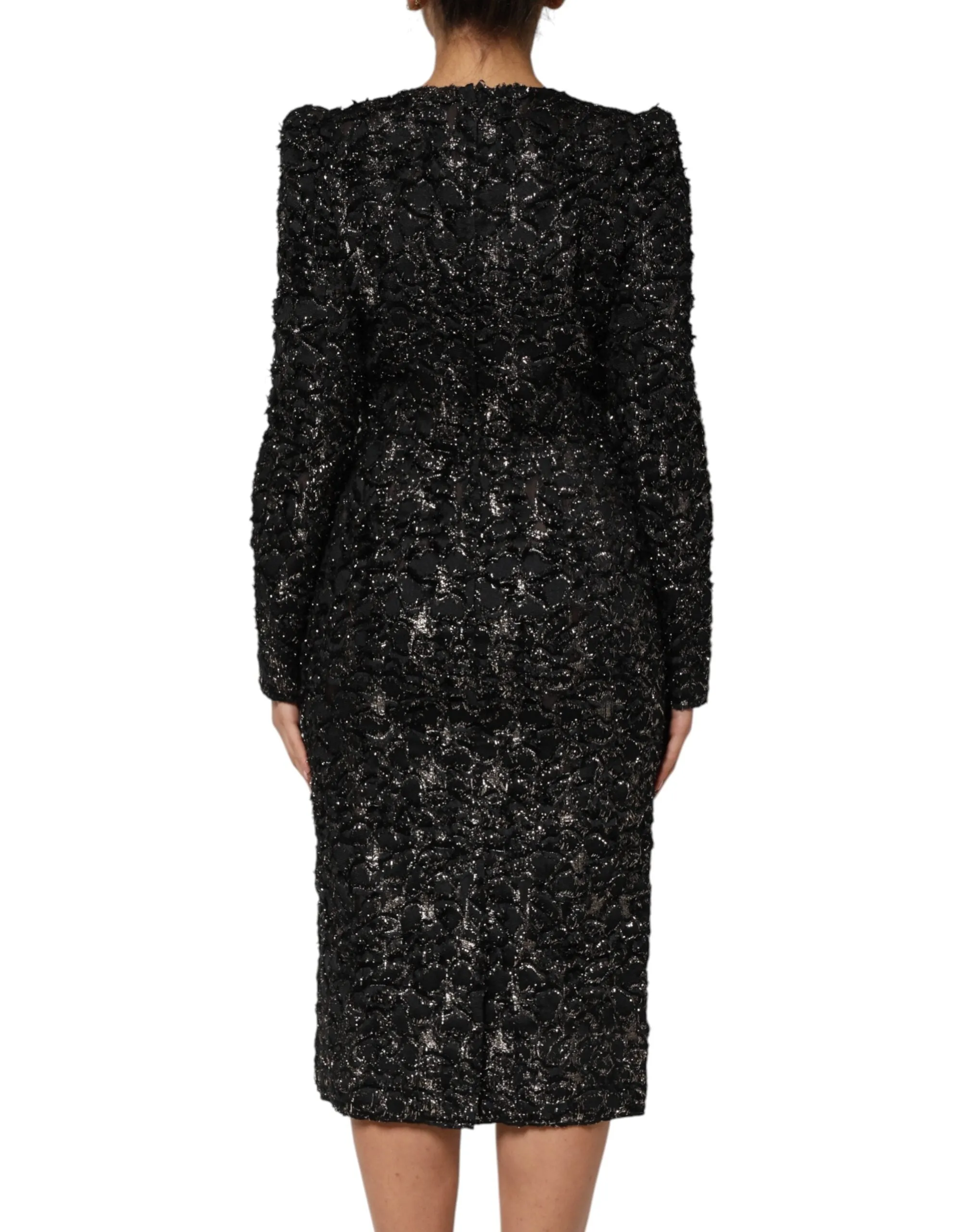 Dolce & Gabbana Black Sequin Bouclé Tweed Sheath Dress sold by Siebentaschen product image thumbnail 4