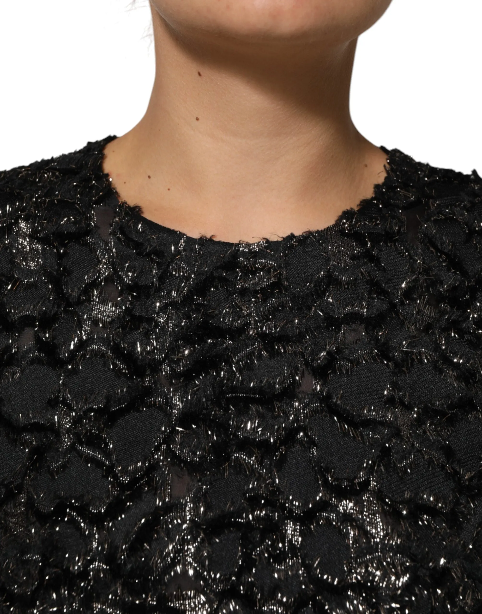 Dolce & Gabbana Black Sequin Bouclé Tweed Sheath Dress sold by Siebentaschen product image thumbnail 5