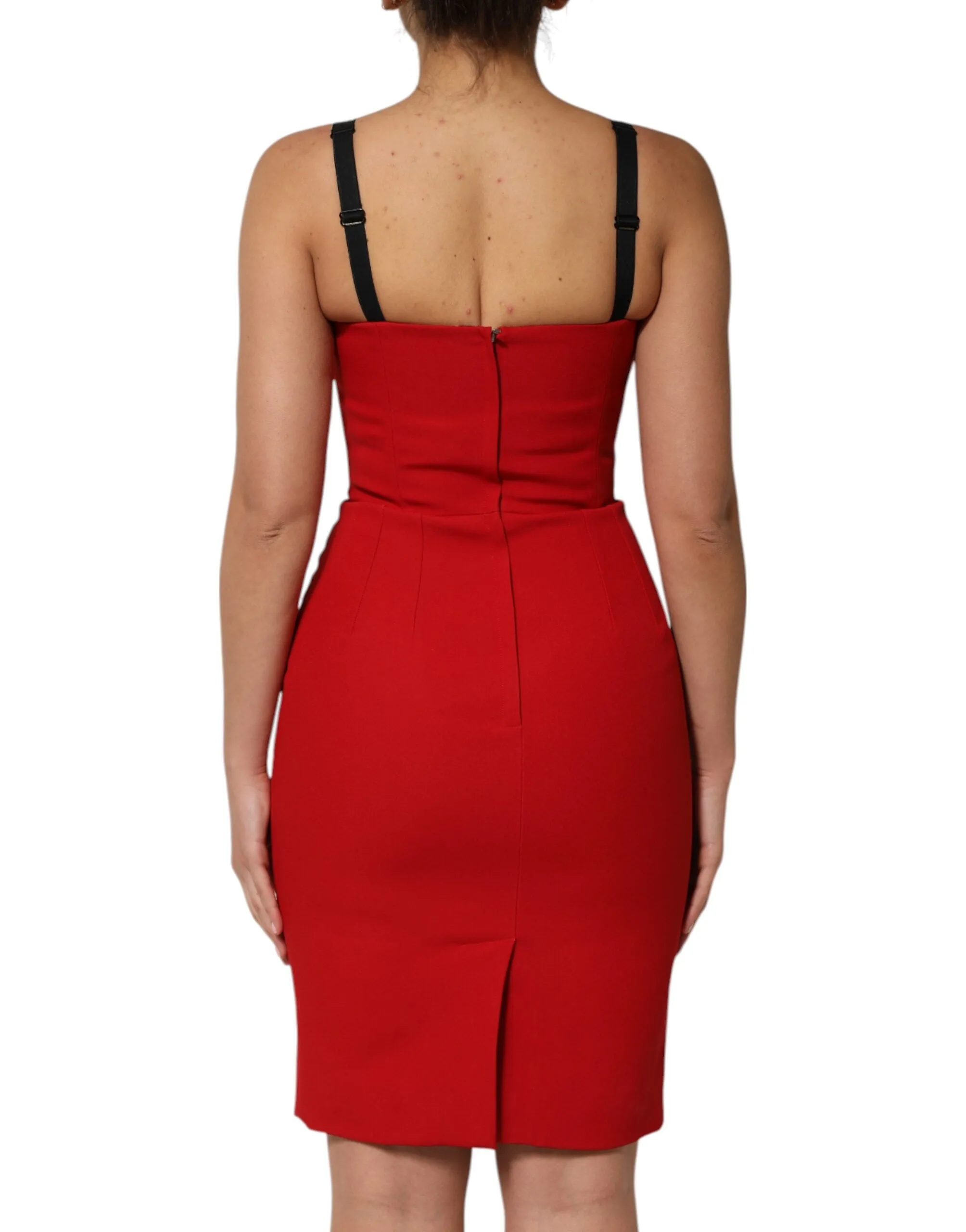 Dolce & Gabbana Red Stretch Bodycon Sheath Knee Length Dress sold by Siebentaschen product image thumbnail 4