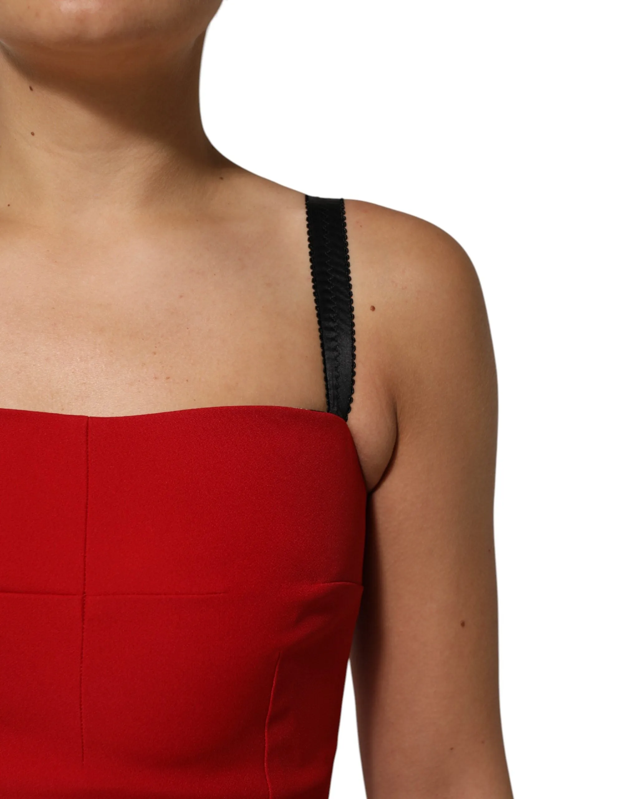 Dolce & Gabbana Red Stretch Bodycon Sheath Knee Length Dress sold by Siebentaschen product image thumbnail 5