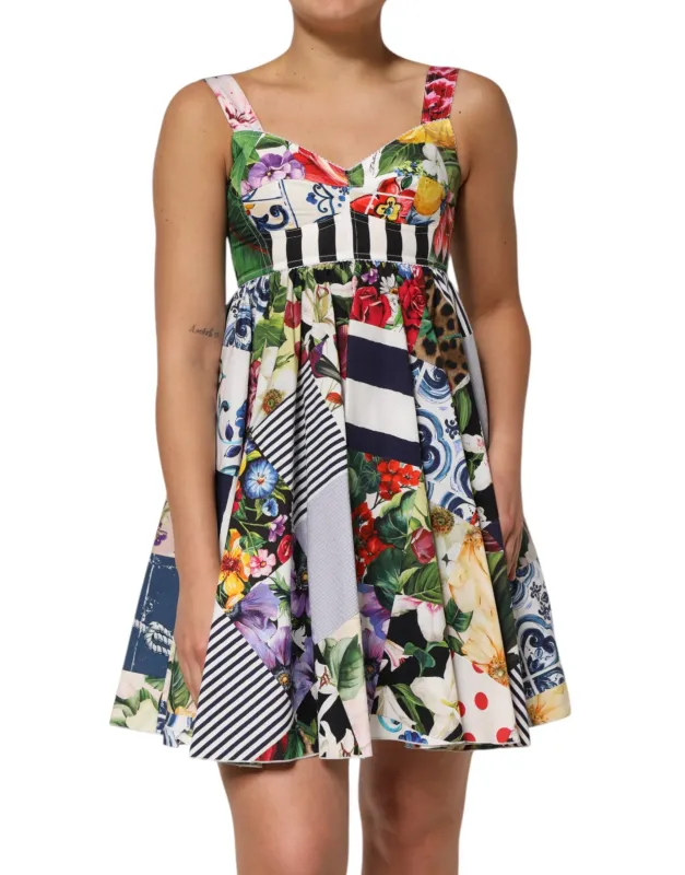 Dolce & Gabbana Multicolor Patchwork Cotton AlineMini Dress sold by Siebentaschen
