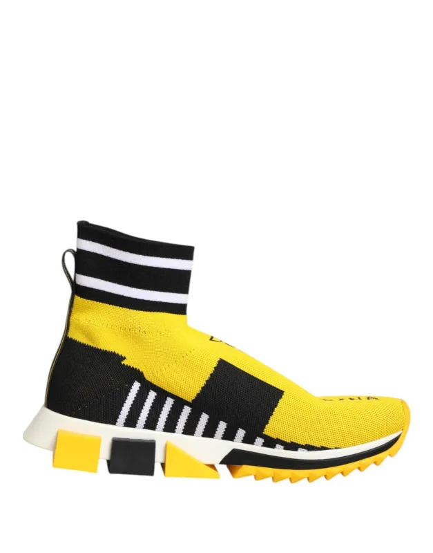 Dolce & Gabbana Yellow Black Sorrento Socks Sneakers Shoes sold by Siebentaschen