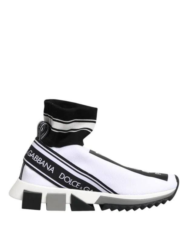 Dolce & Gabbana White Black Sorrento Socks Sneakers Shoes sold by Siebentaschen
