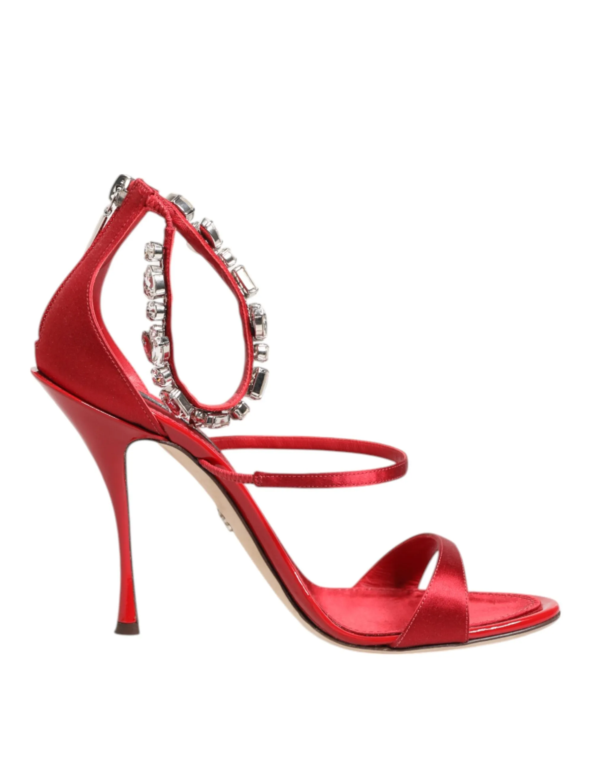 Dolce & Gabbana Red Satin Crystals Keira Sandals Heels Shoes sold by Siebentaschen product image thumbnail 2