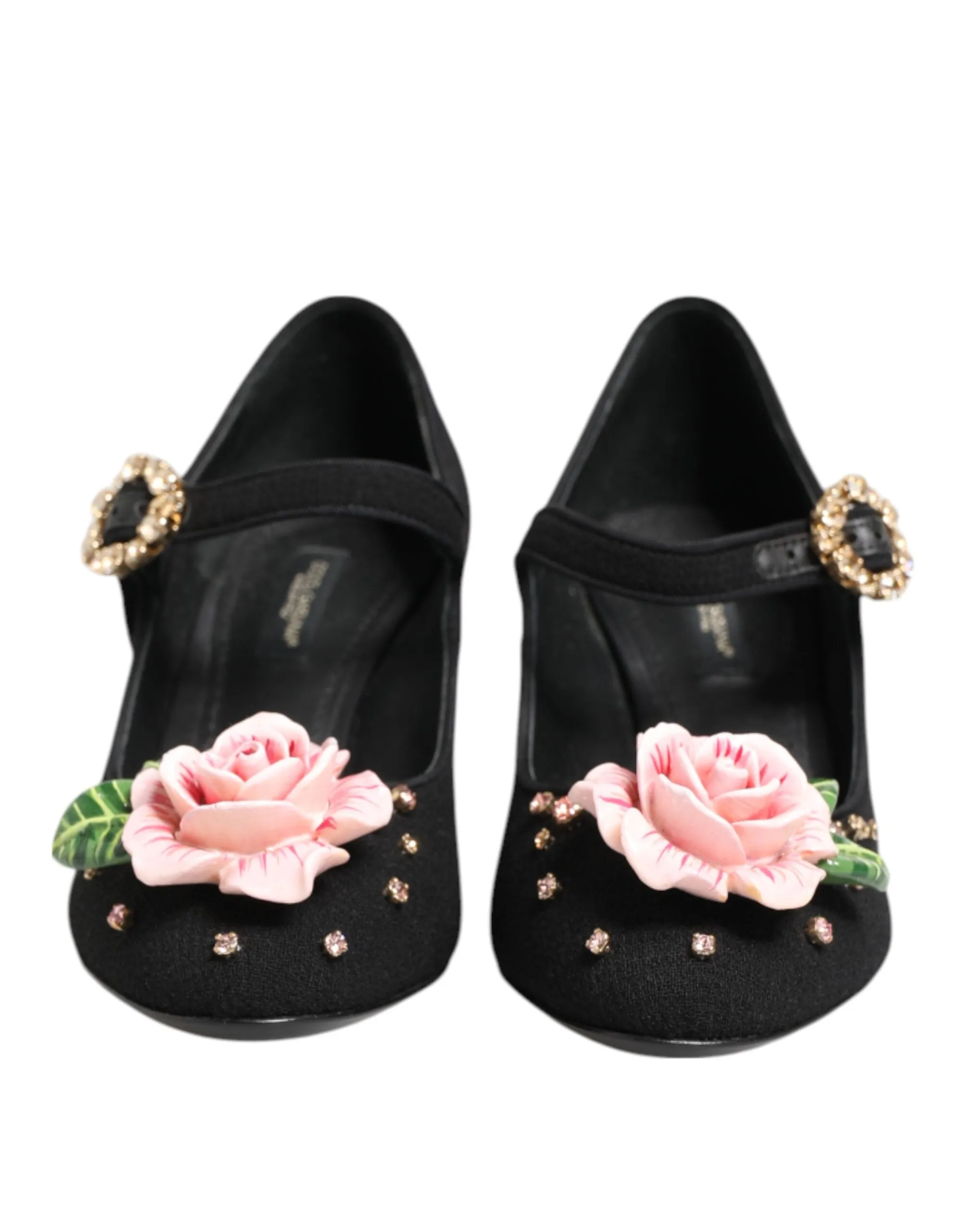 Dolce & Gabbana Black Flower Crystal Embellished Mary Jane Shoes sold by Siebentaschen product image thumbnail 4