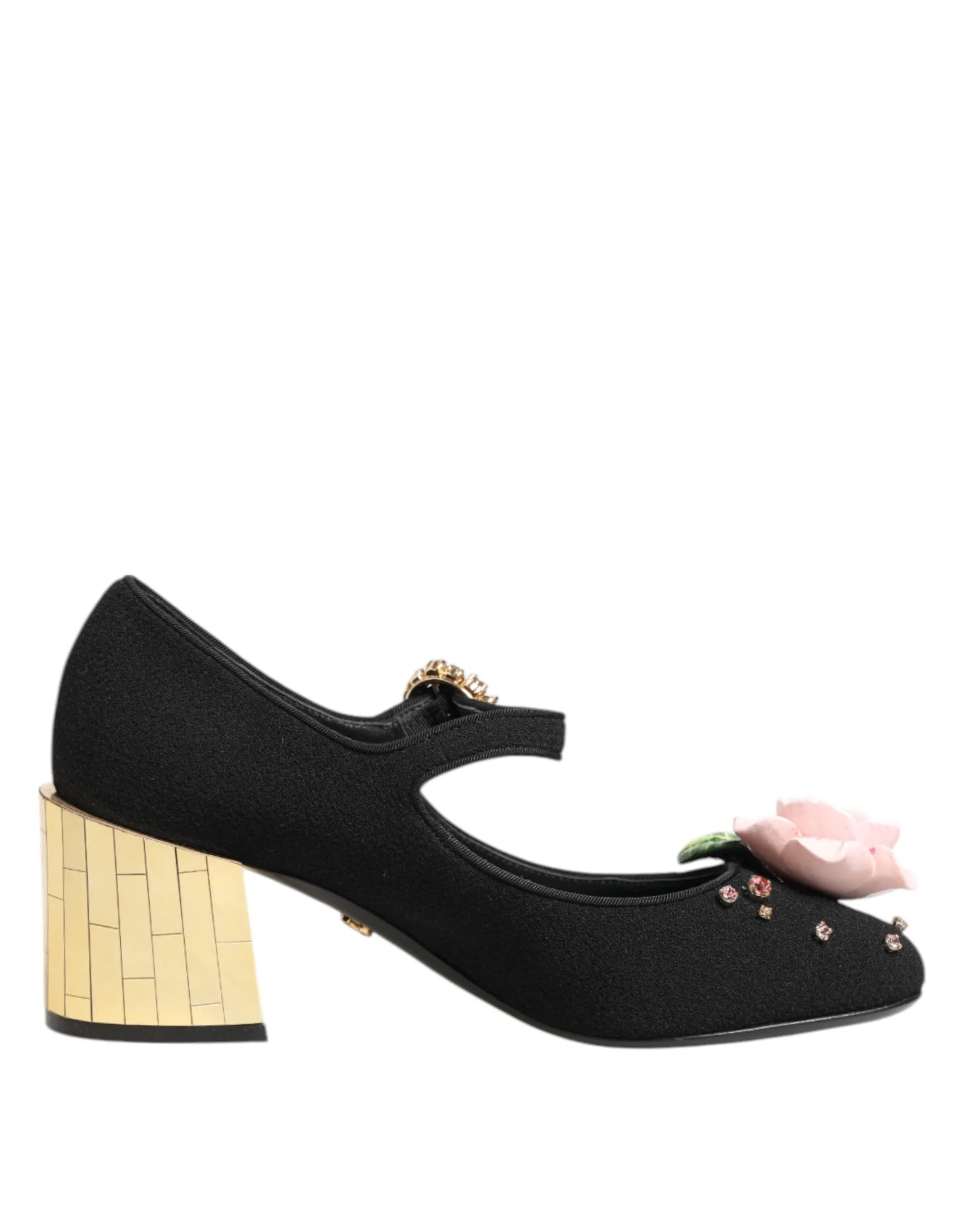 Dolce & Gabbana Black Flower Crystal Embellished Mary Jane Shoes sold by Siebentaschen product image thumbnail 3