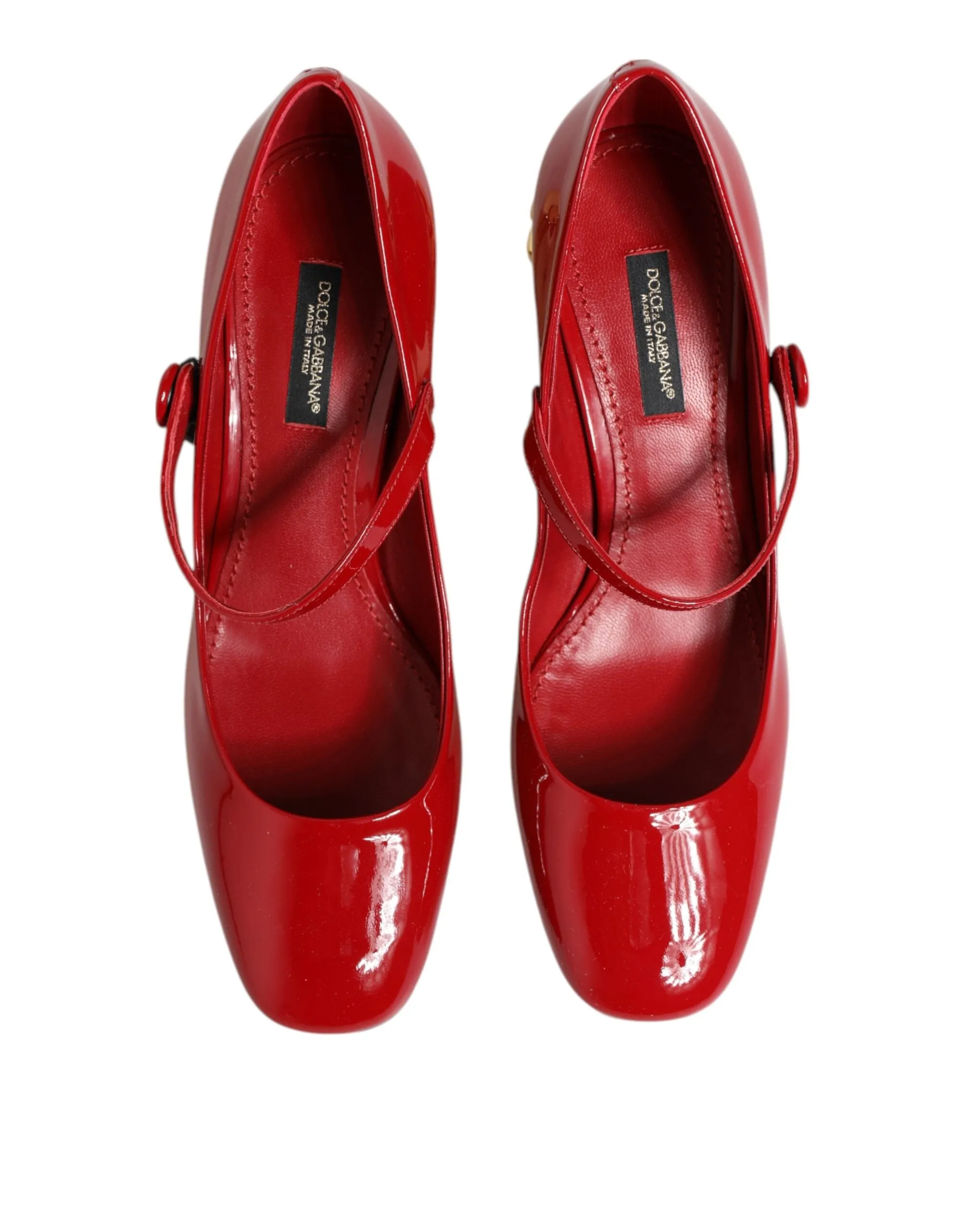Dolce & Gabbana Red Leather DG Logo Heels Sandals Shoes sold by Siebentaschen product image thumbnail 4