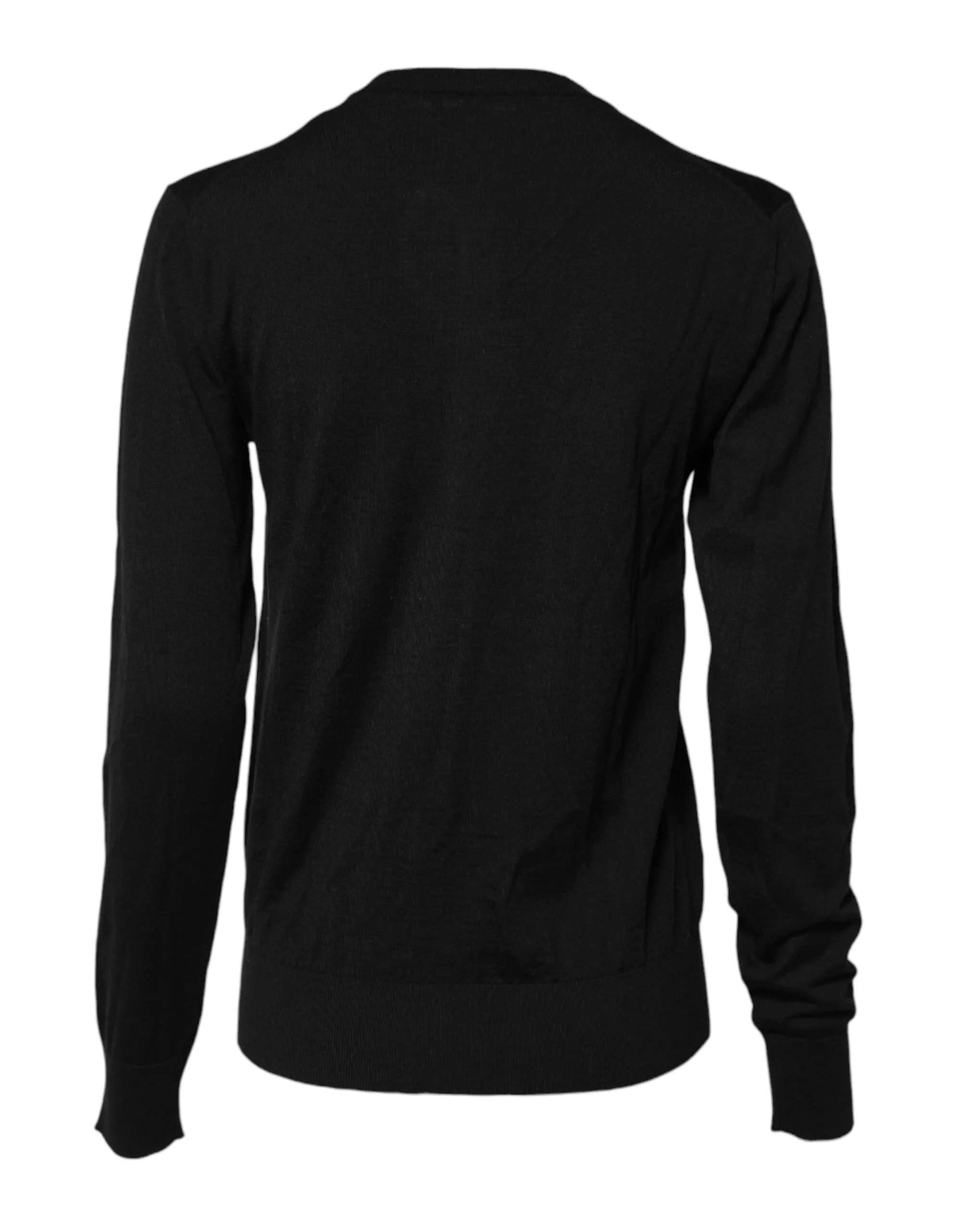 Dolce & Gabbana Black Wool Knit Round Neck Cardigan Sweater sold by Siebentaschen product image thumbnail 3