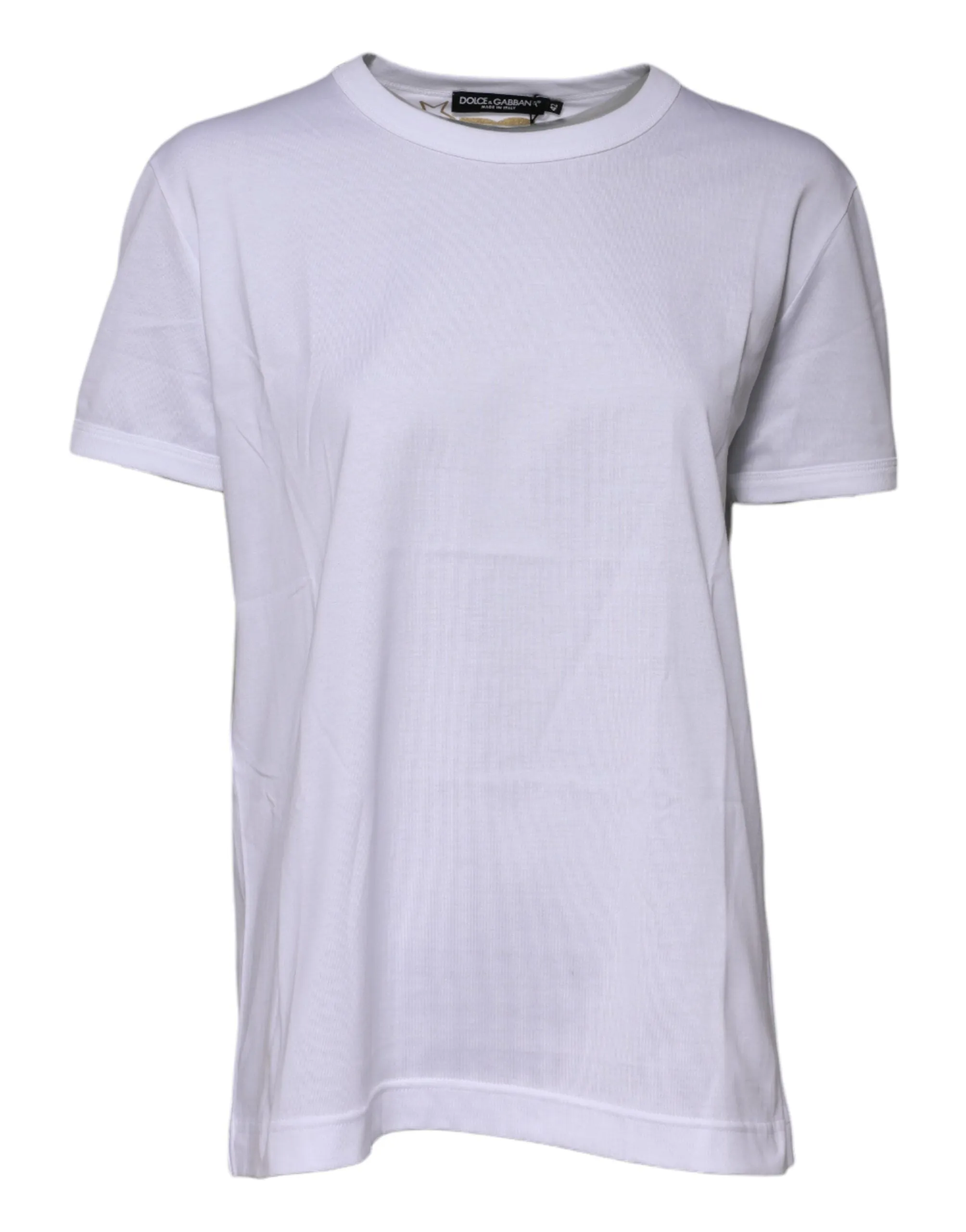 Dolce & Gabbana White Cotton Goodluck 2022 Crew Neck T-shirt sold by Siebentaschen product image thumbnail 2