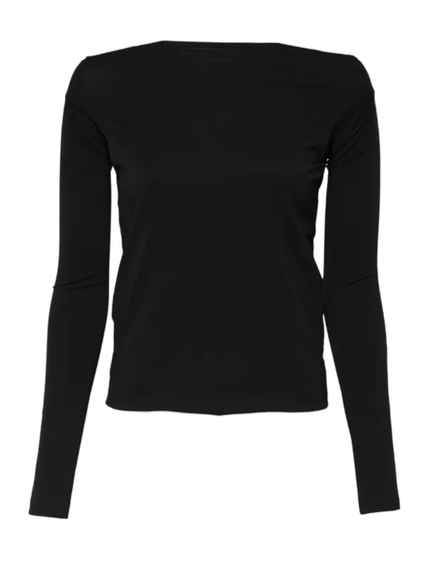 Dolce & Gabbana Black Wool Shrug Crew Neck Pullover Sweater sold by Siebentaschen