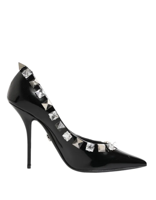 Dolce & Gabbana Black Crystals Studs Stiletto Pumps Shoes sold by Siebentaschen