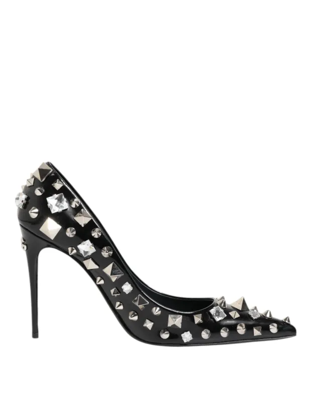Dolce & Gabbana Black Crystals Studs Stiletto Pumps Shoes sold by Siebentaschen