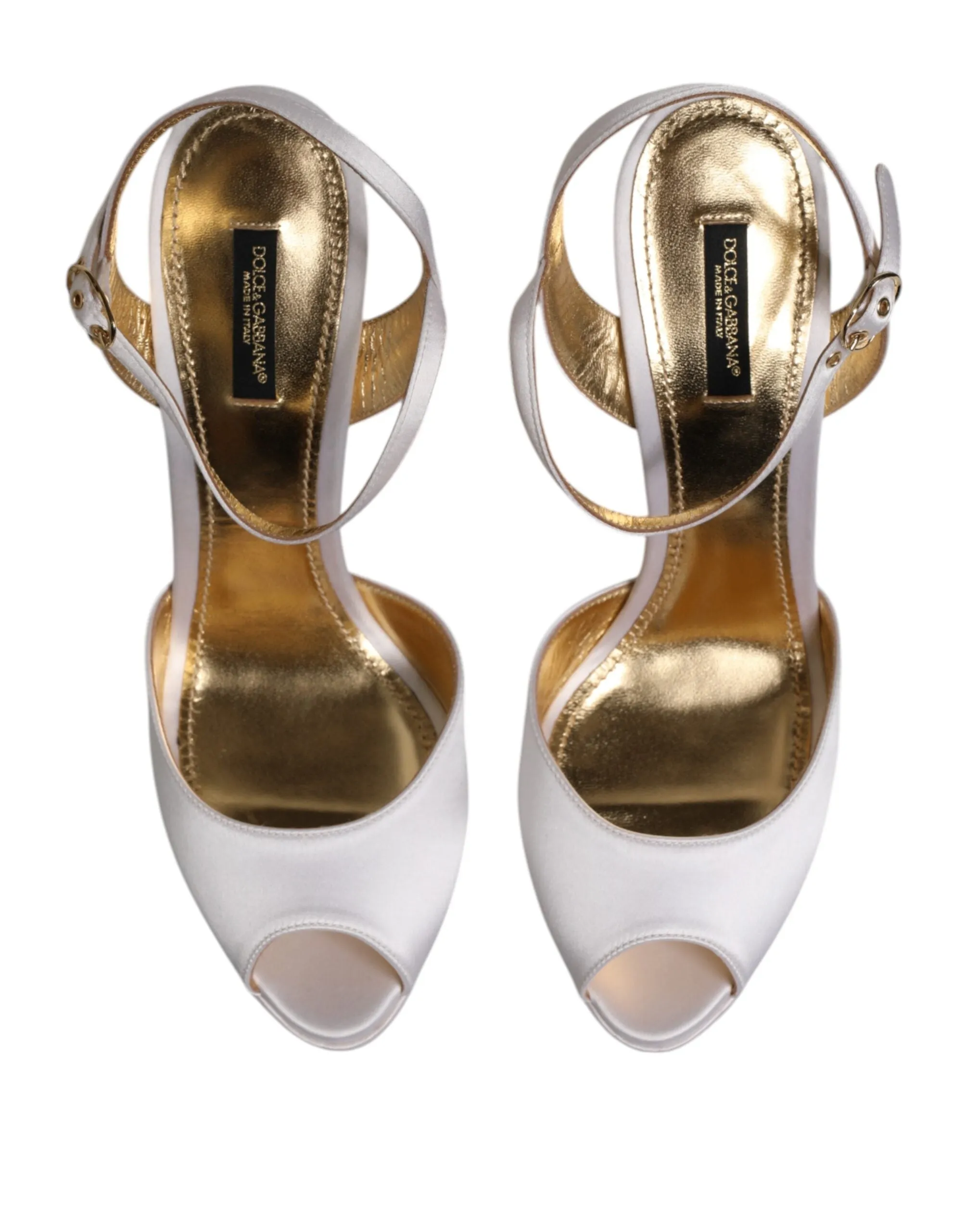 Dolce & Gabbana White Satin Platform Heels Sandals Shoes sold by Siebentaschen product image thumbnail 4