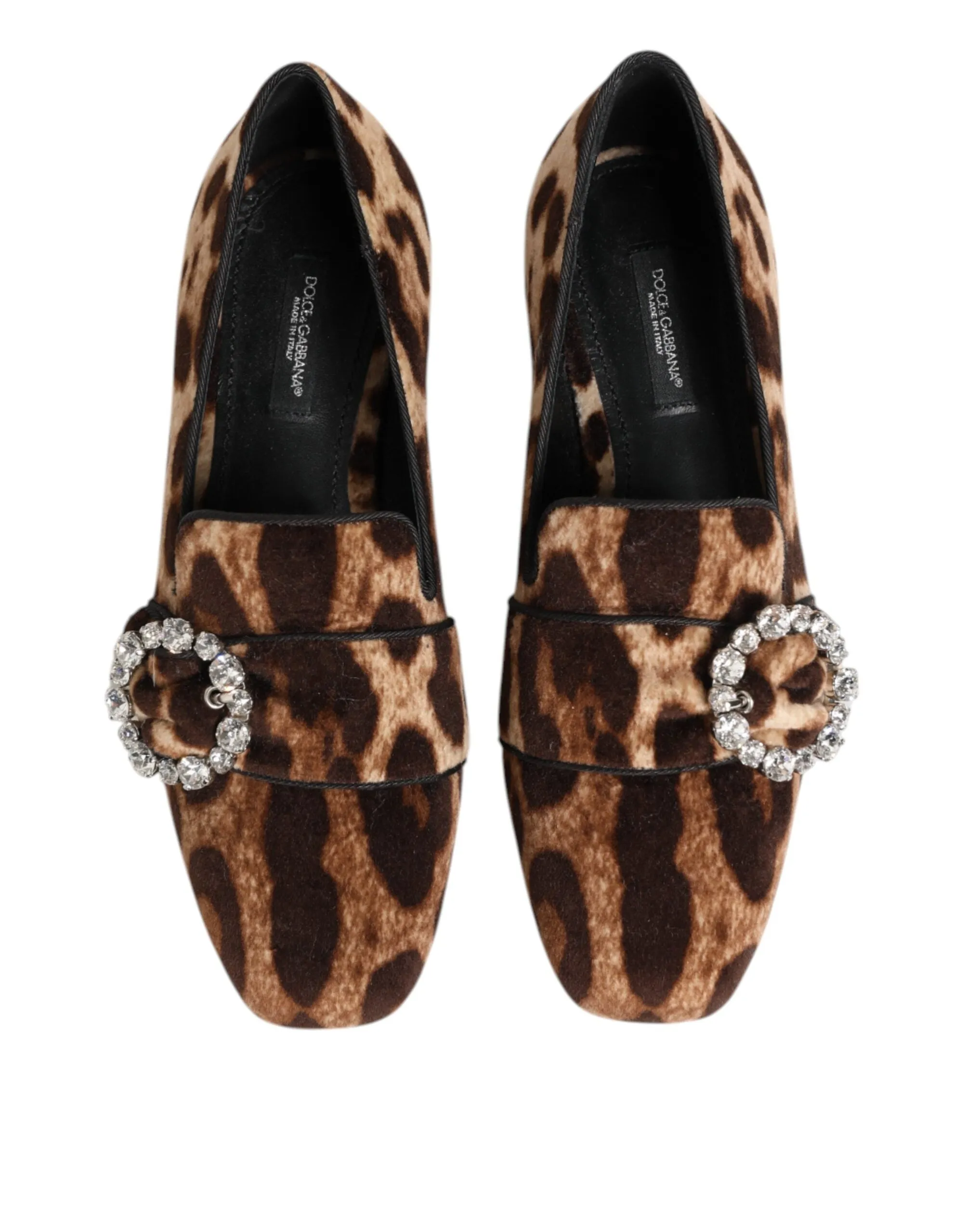 Dolce & Gabbana Brown Leopard Print Crystals Loafers Flats Shoes sold by Siebentaschen product image thumbnail 4