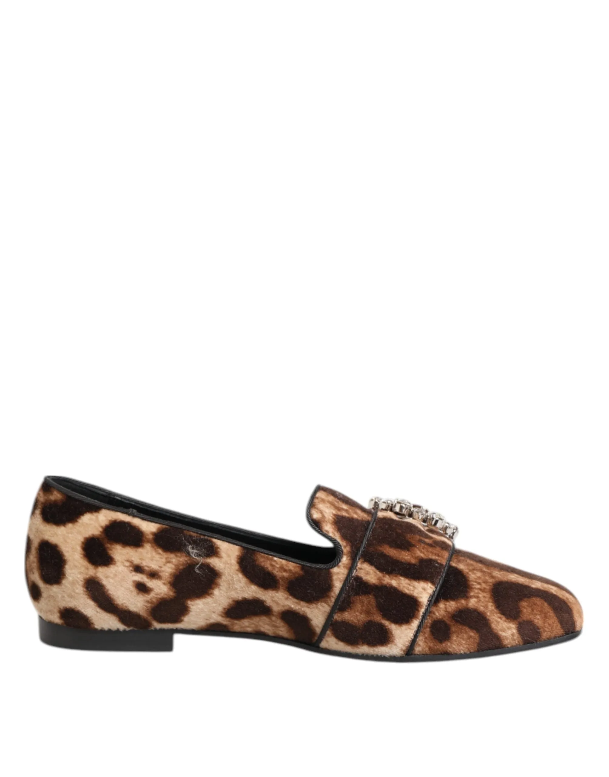 Dolce & Gabbana Brown Leopard Print Crystals Loafers Flats Shoes sold by Siebentaschen product image thumbnail 2