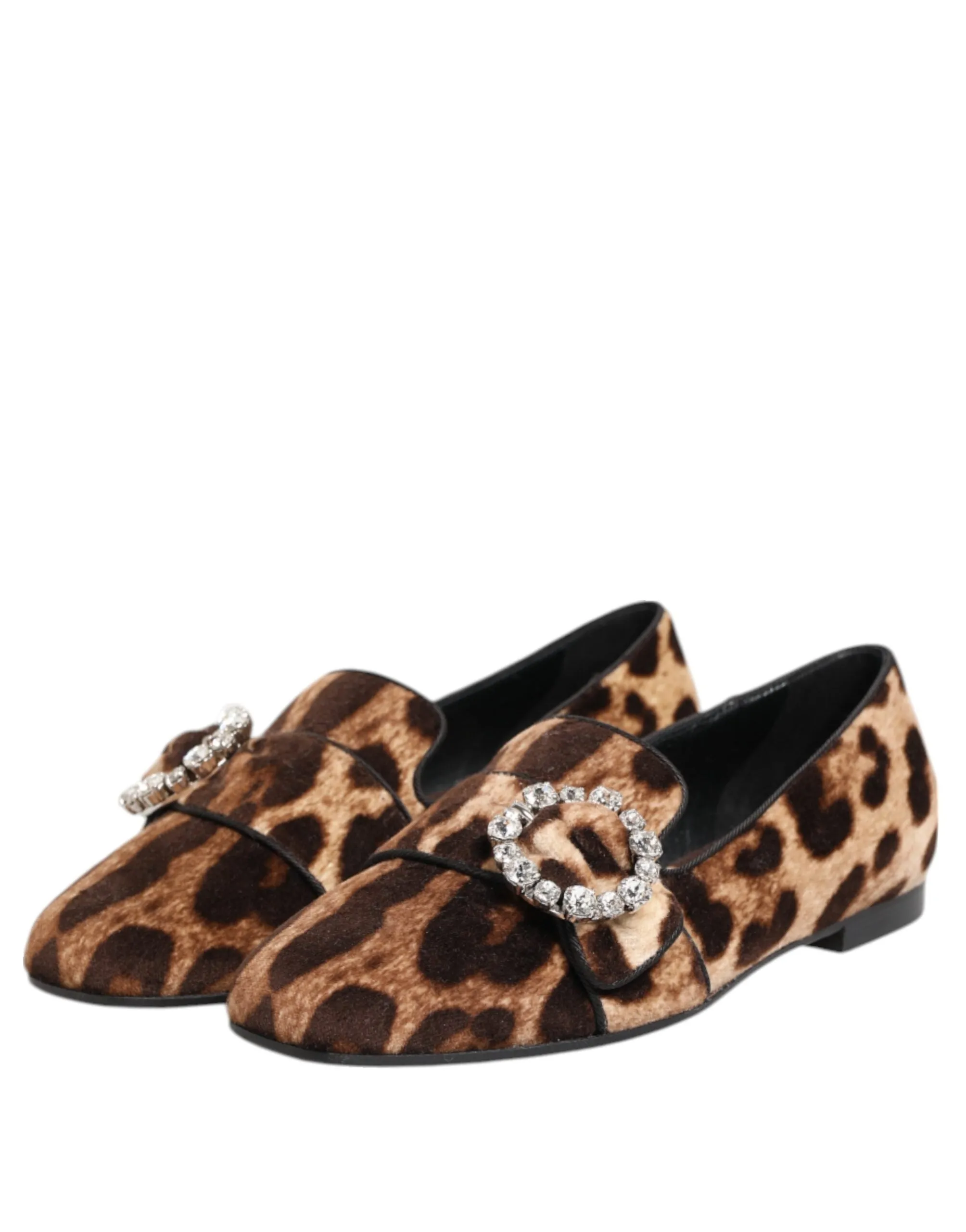 Dolce & Gabbana Brown Leopard Print Crystals Loafers Flats Shoes sold by Siebentaschen product image thumbnail 5