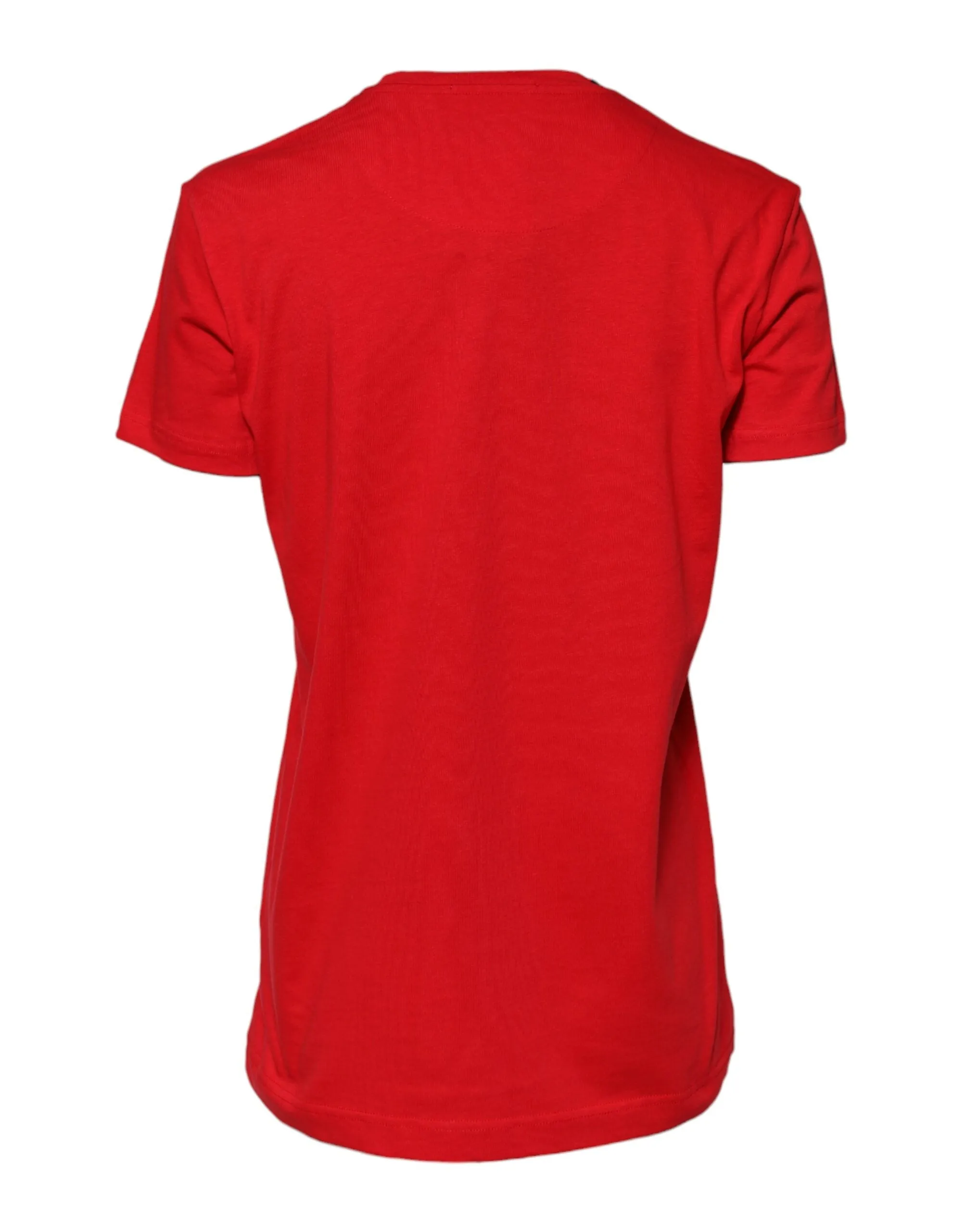Dolce & Gabbana Red Cotton Crew Neck Short Sleeves Top T-shirt sold by Siebentaschen product image thumbnail 3