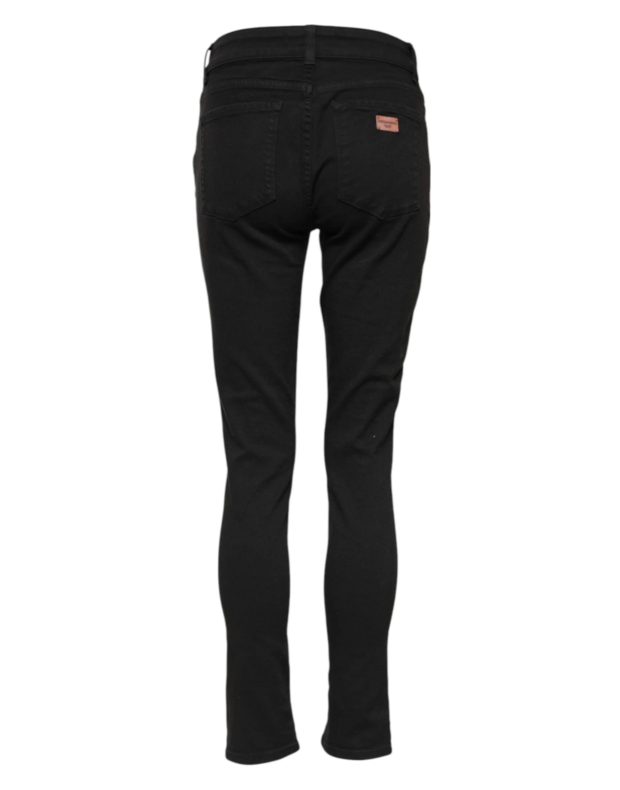 Dolce & Gabbana Black Cotton Skinny Mid Waist Denim Jeans sold by Siebentaschen product image thumbnail 3