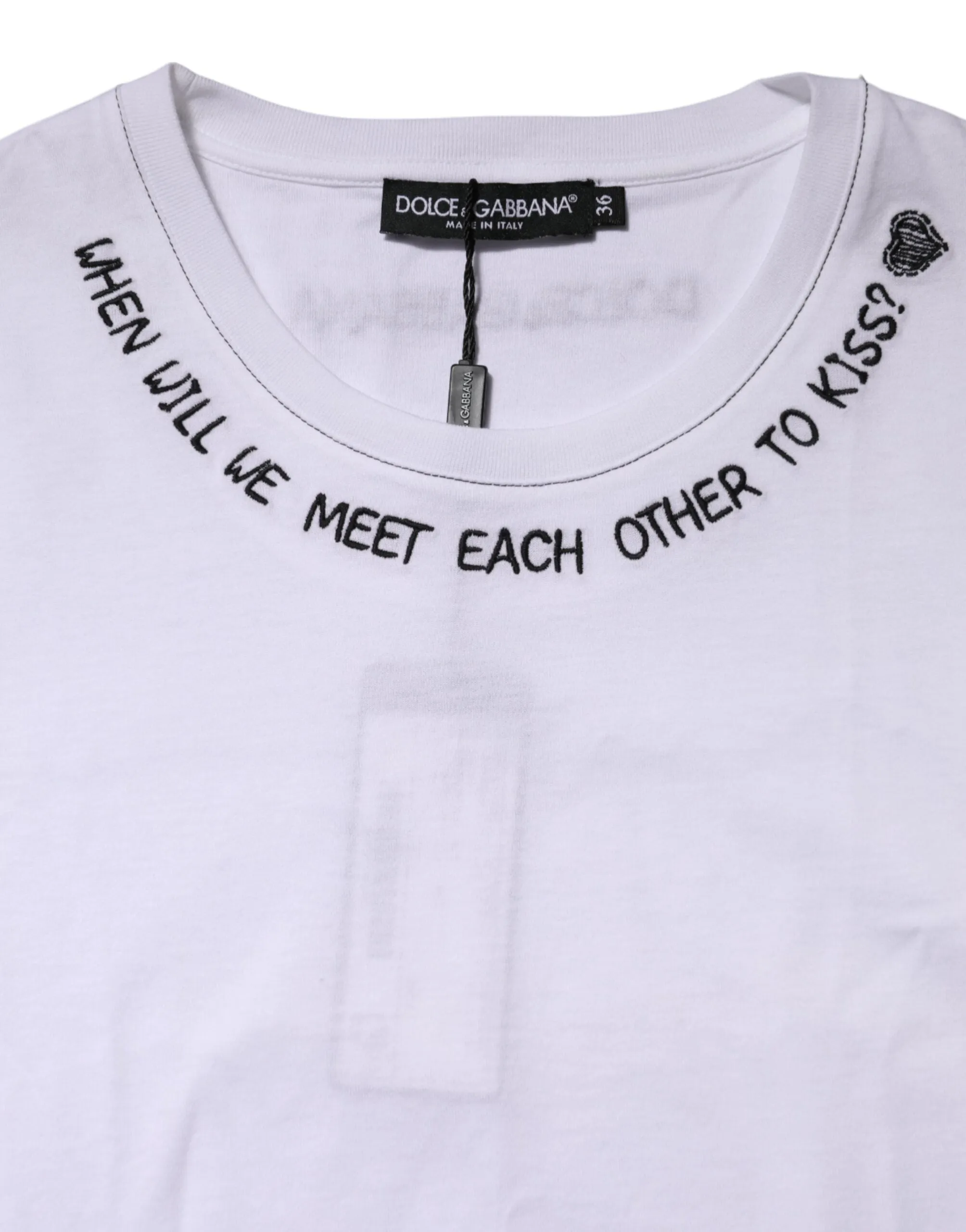 Dolce & Gabbana White Cotton Sleeveless Printed Tank T-shirt sold by Siebentaschen product image thumbnail 4