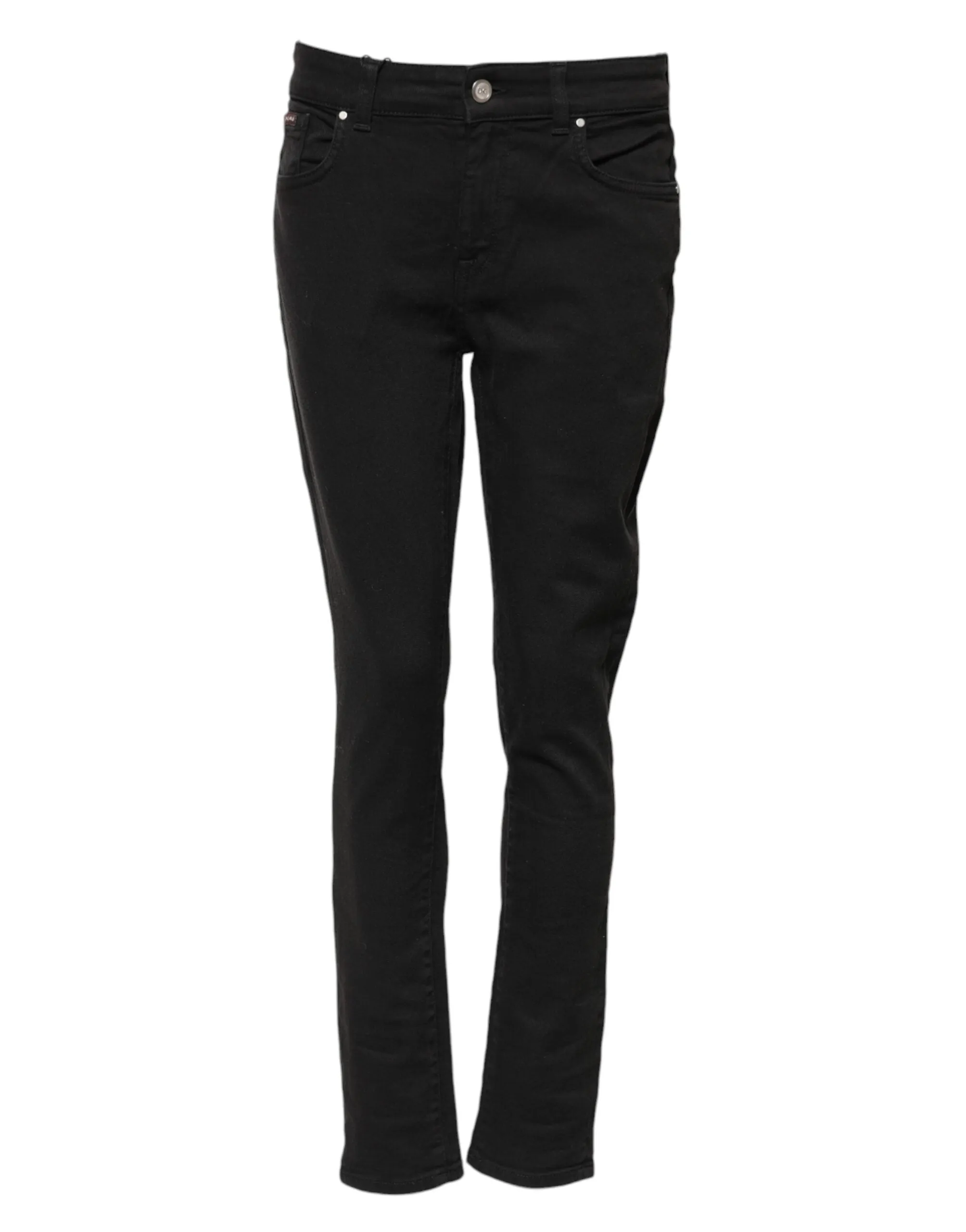 Dolce & Gabbana Black Cotton Skinny Mid Waist Denim Jeans sold by Siebentaschen