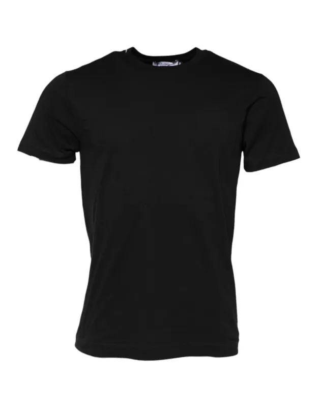 Dolce & Gabbana Black Cotton Crew Neck Short Sleeves T-shirt sold by Siebentaschen
