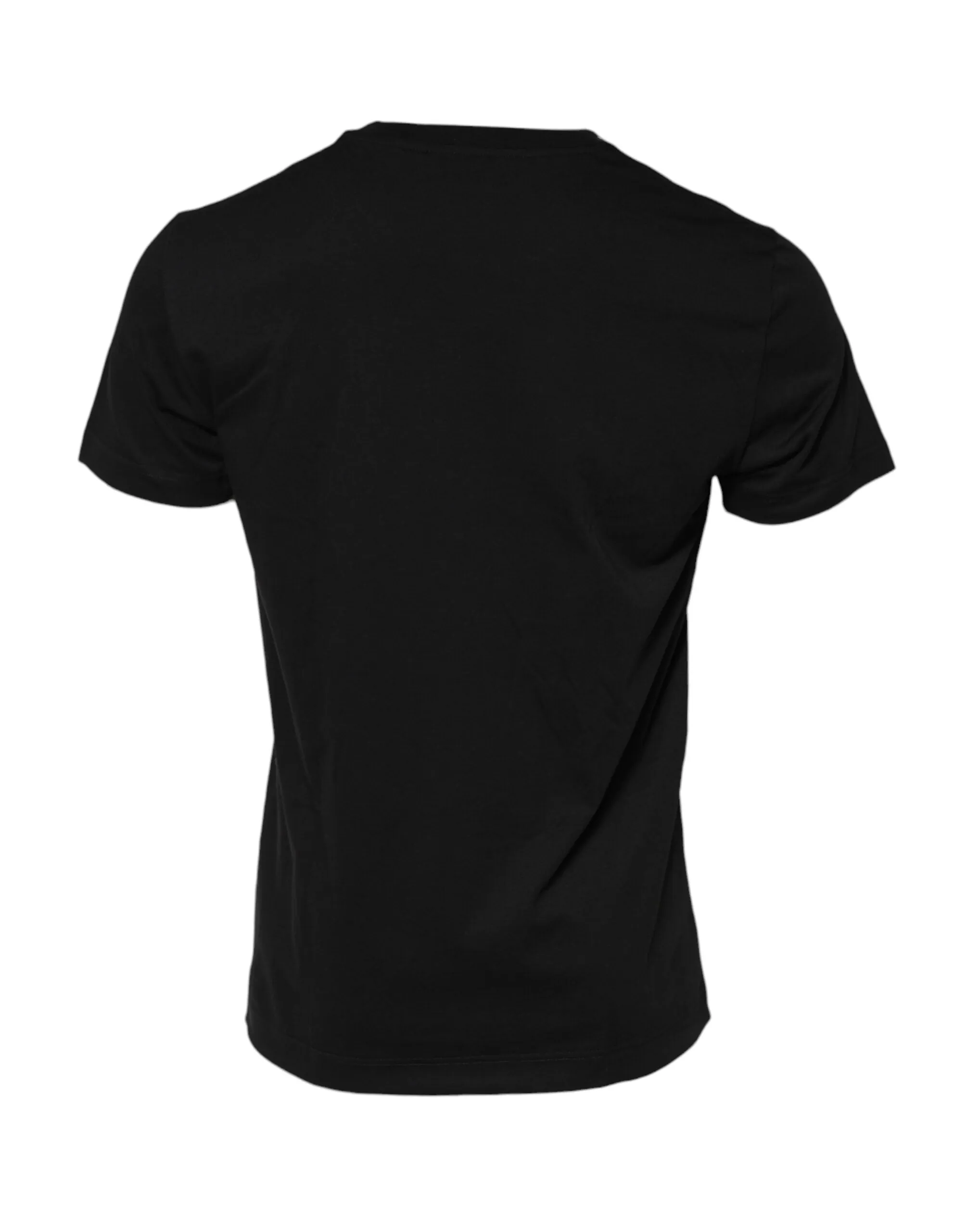 Dolce & Gabbana Black Logo Plaque Cotton Crew Neck T-shirt sold by Siebentaschen product image thumbnail 3