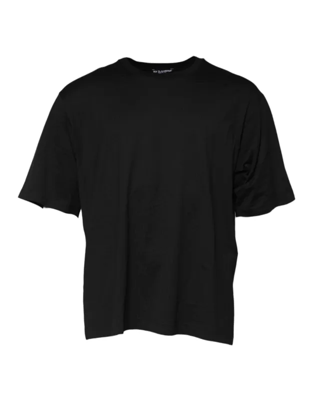 Dolce & Gabbana Black Cotton Crew Neck Short Sleeves T-shirt sold by Siebentaschen