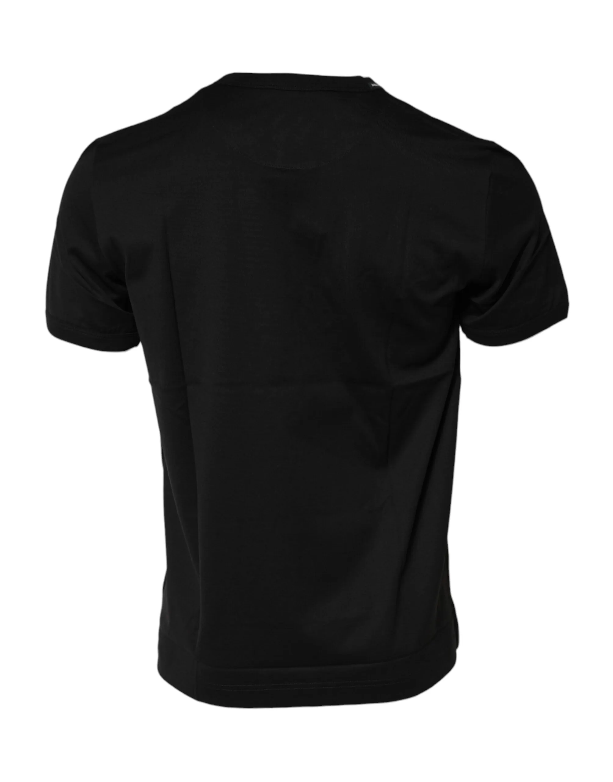 Dolce & Gabbana Black Cotton Logo Print Crew Neck T-shirt sold by Siebentaschen product image thumbnail 3