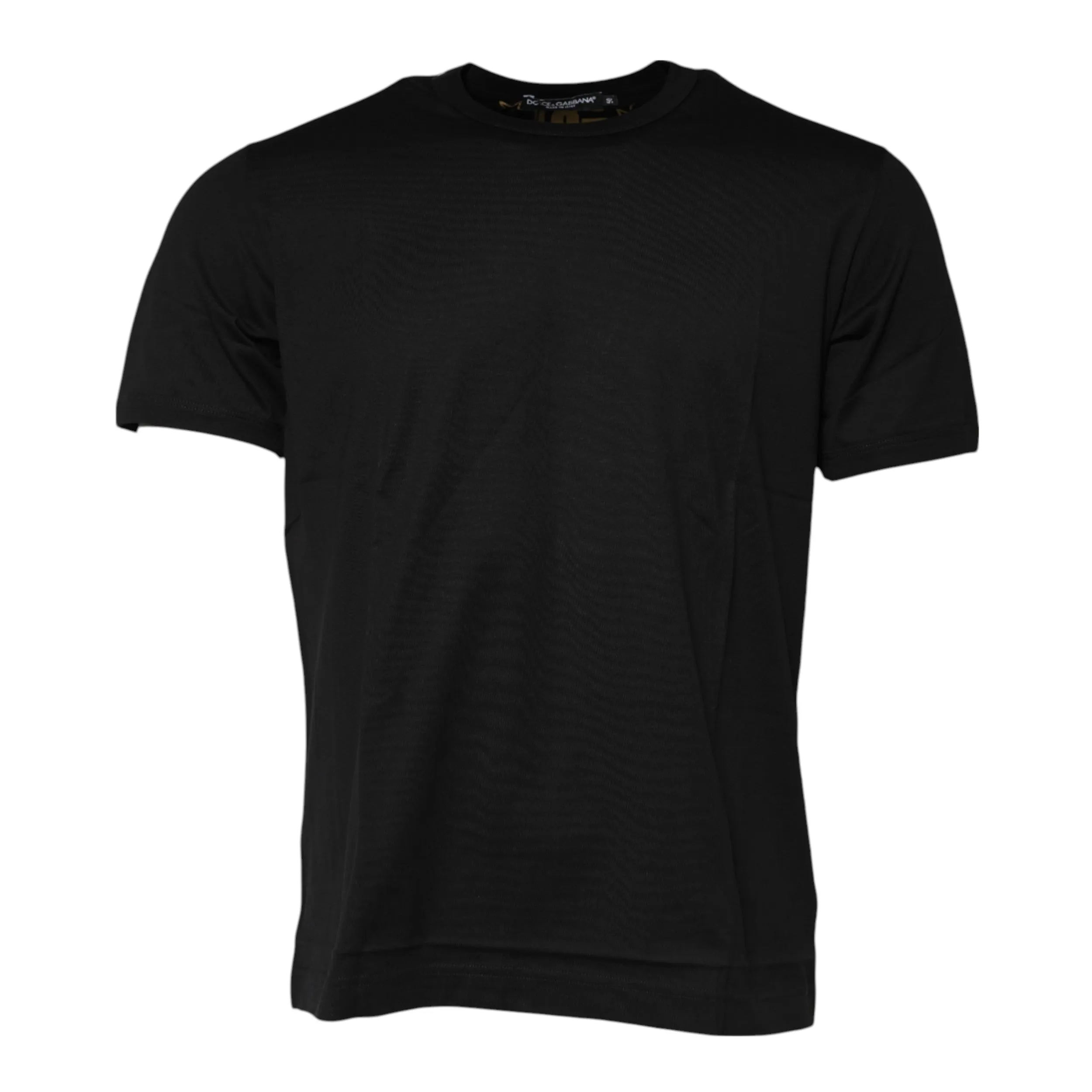 Dolce & Gabbana Black Cotton Logo Print Crew Neck T-shirt sold by Siebentaschen product image thumbnail 5