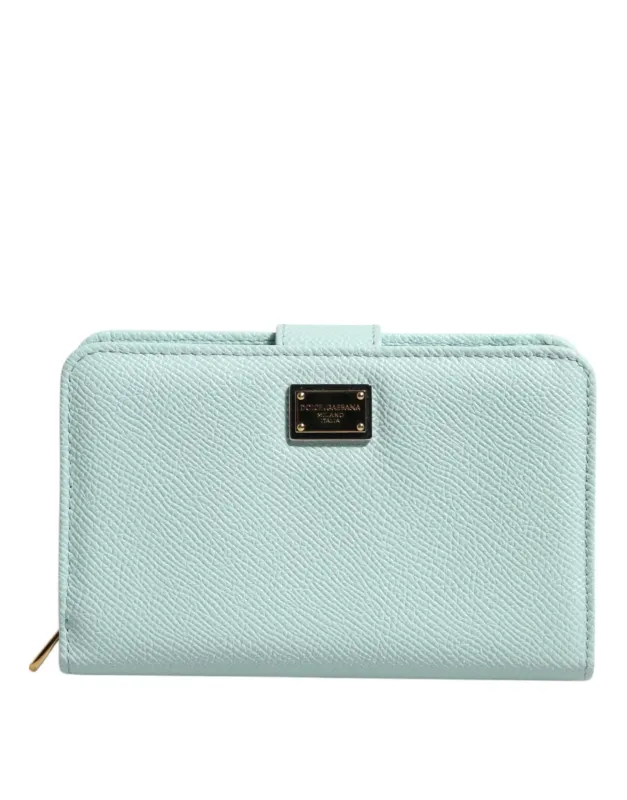 Dolce & Gabbana Mint Green Leather Bifold Continental Clutch Wallet sold by Siebentaschen