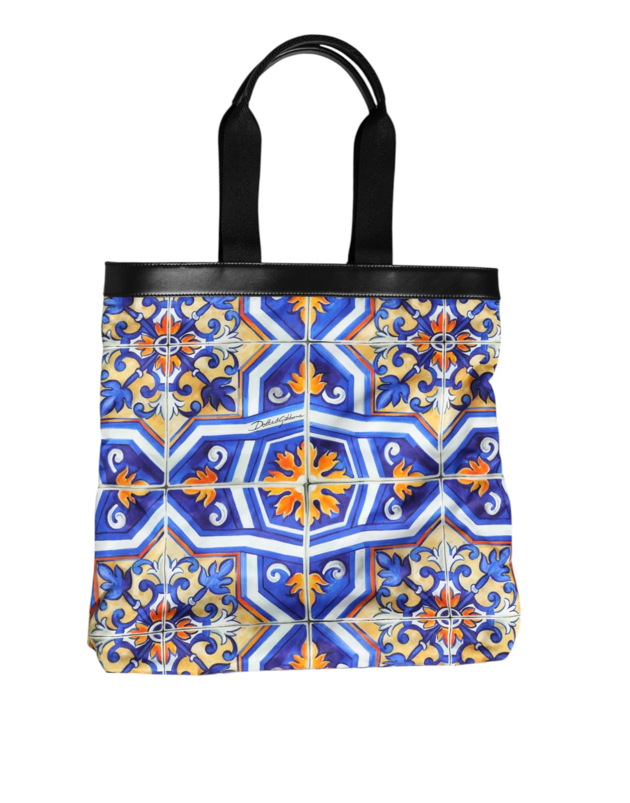 Dolce & Gabbana Multicolor Maiolica Print Tote Shoulder Strap Bag sold by Siebentaschen product image thumbnail 3