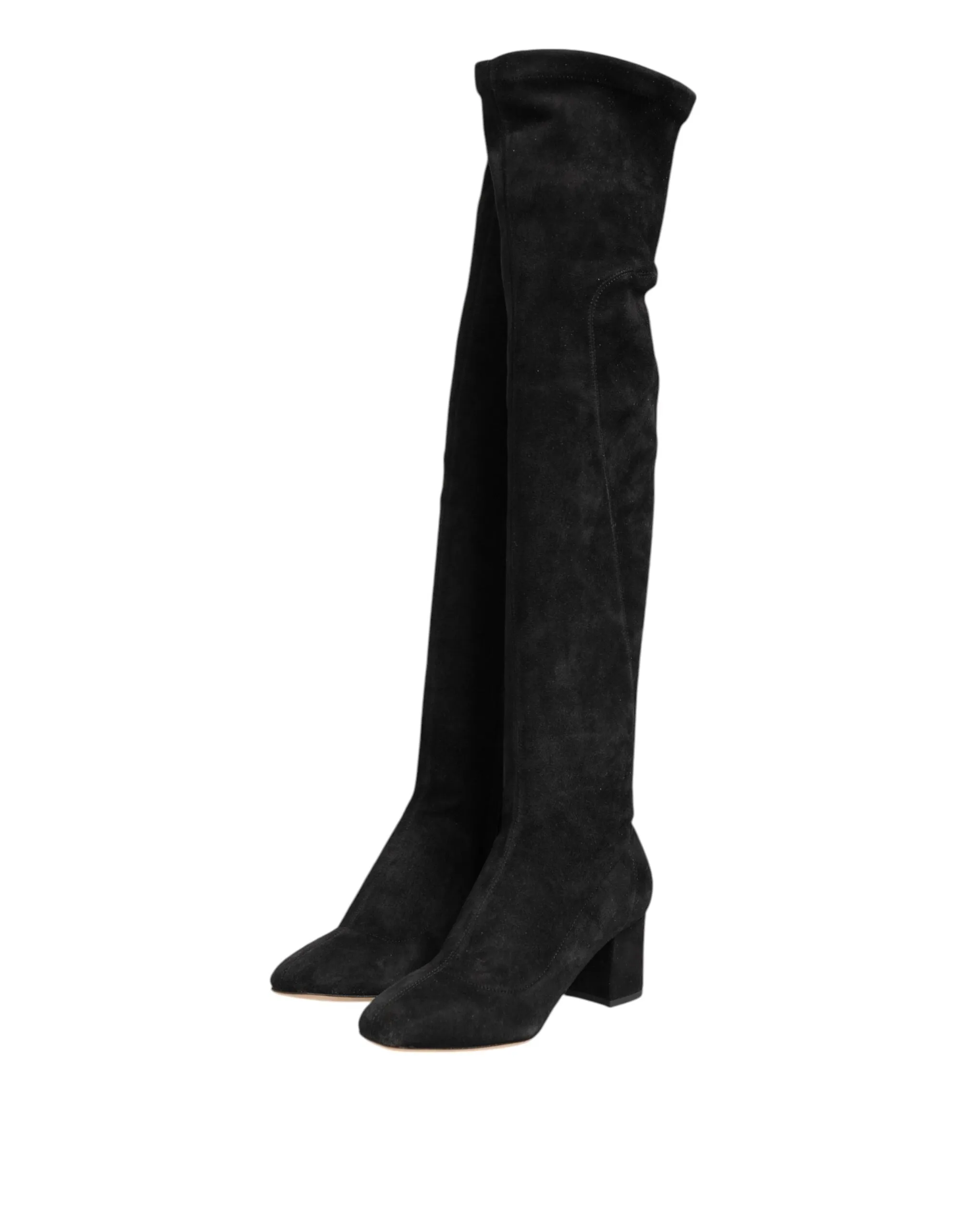 Dolce & Gabbana Black Suede Leather Knee High Boots Shoes sold by Siebentaschen product image thumbnail 5