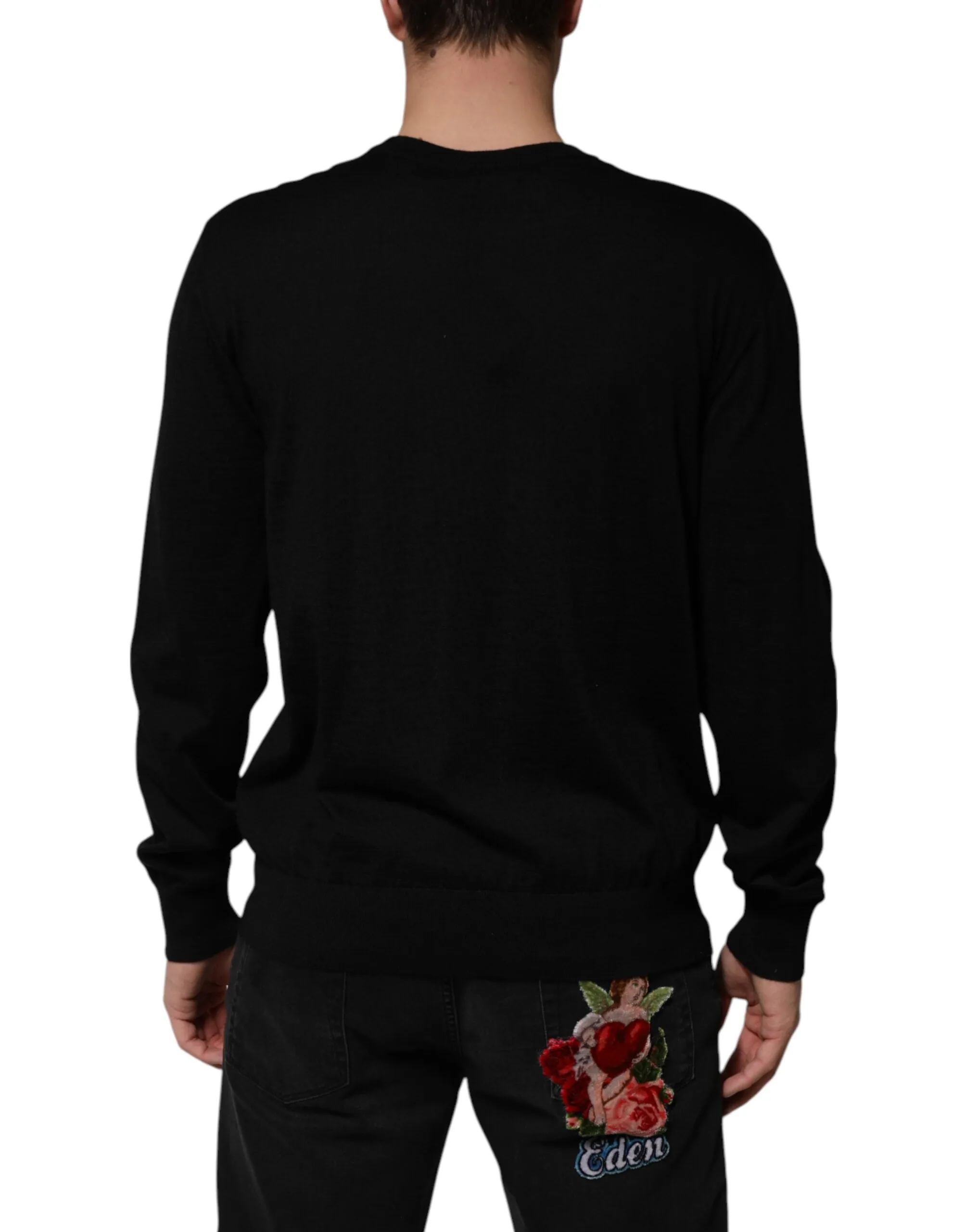 Dolce & Gabbana Black Cashmere Cherub Print Baroque Sweater sold by Siebentaschen product image thumbnail 4