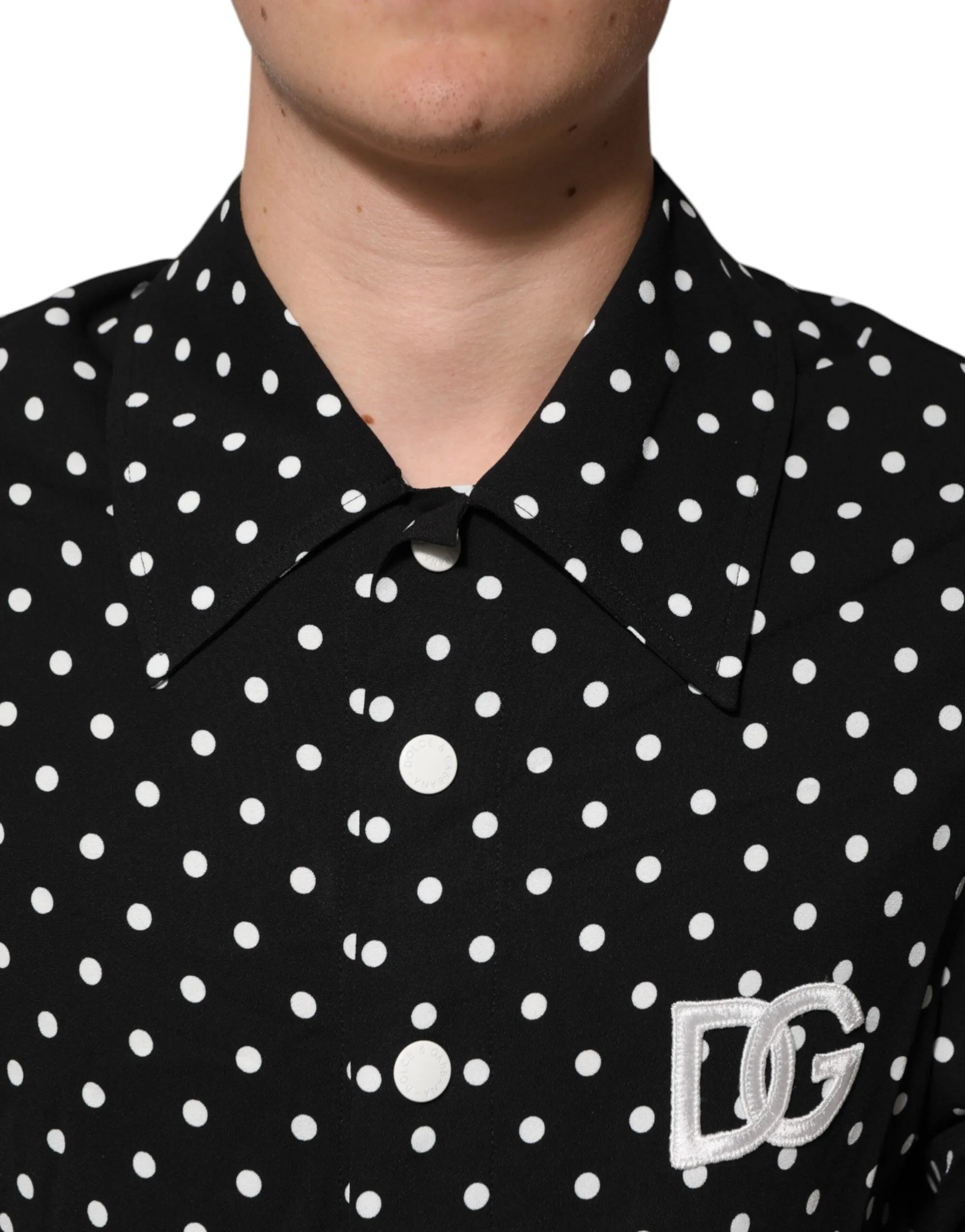 Dolce & Gabbana Black Polka Dot Short Sleeves Collared Polo T-shirt sold by Siebentaschen product image thumbnail 5