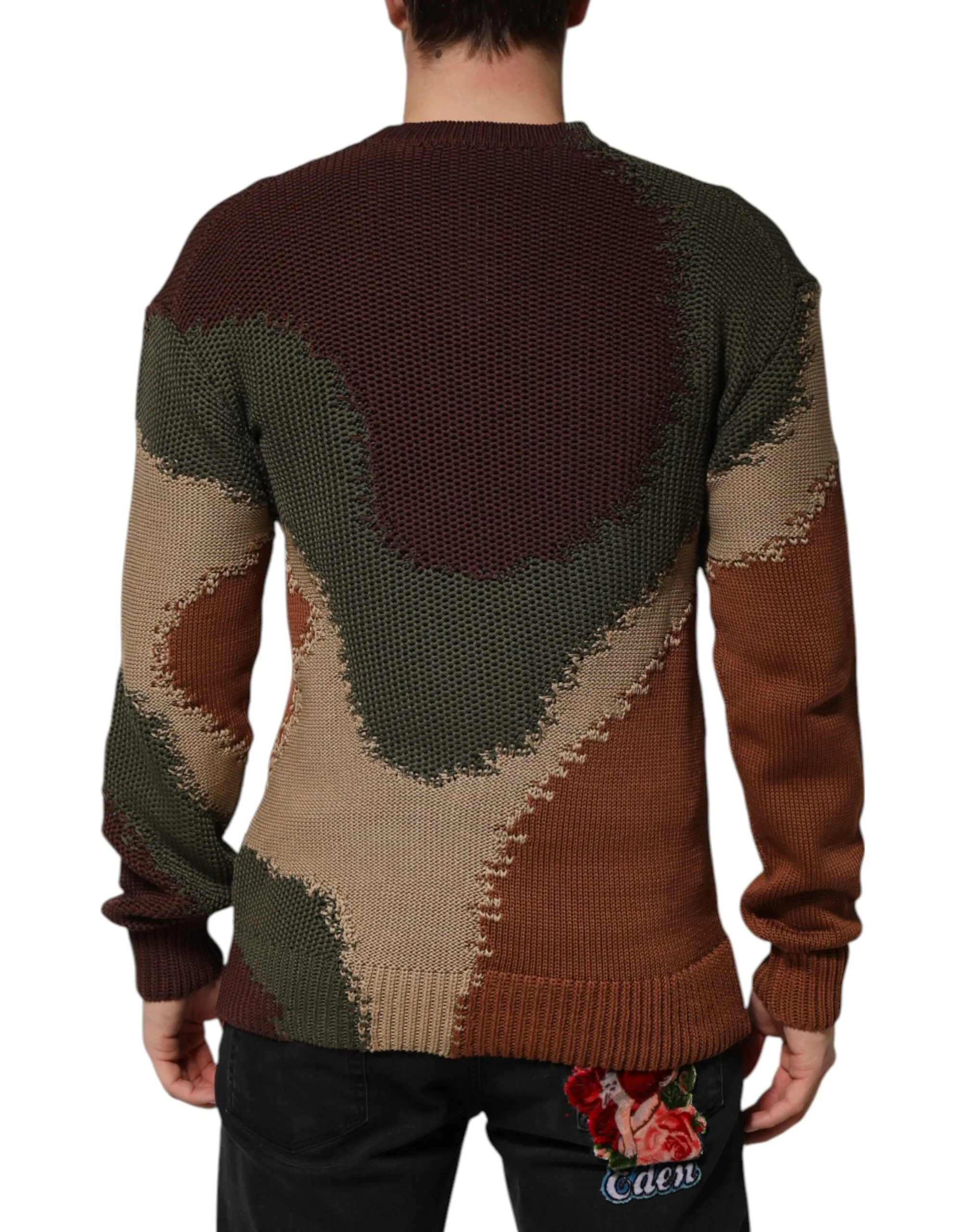 Dolce & Gabbana Multicolor Cotton Abstract Men Pullover Sweater sold by Siebentaschen product image thumbnail 4