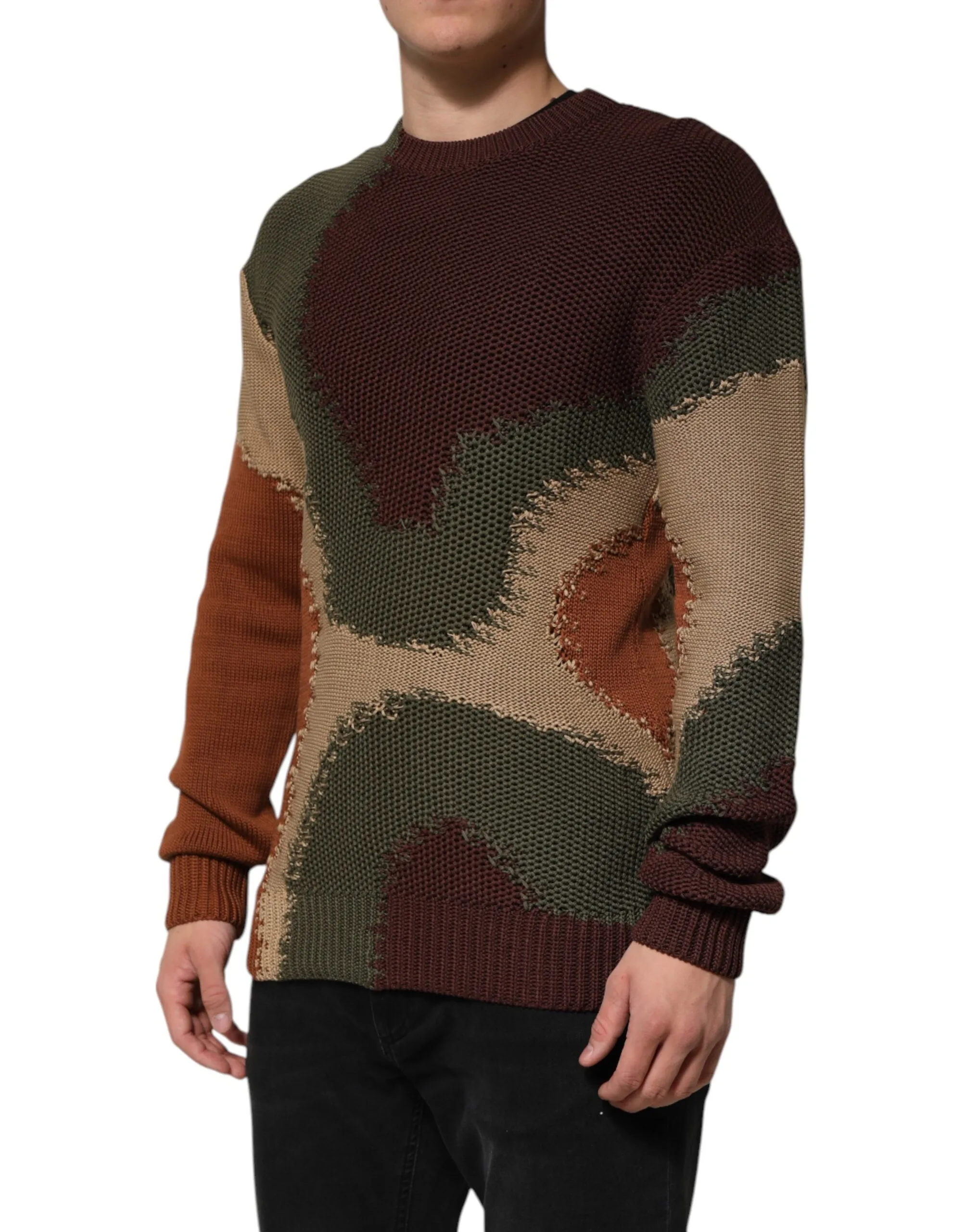 Dolce & Gabbana Multicolor Cotton Abstract Men Pullover Sweater sold by Siebentaschen product image thumbnail 3