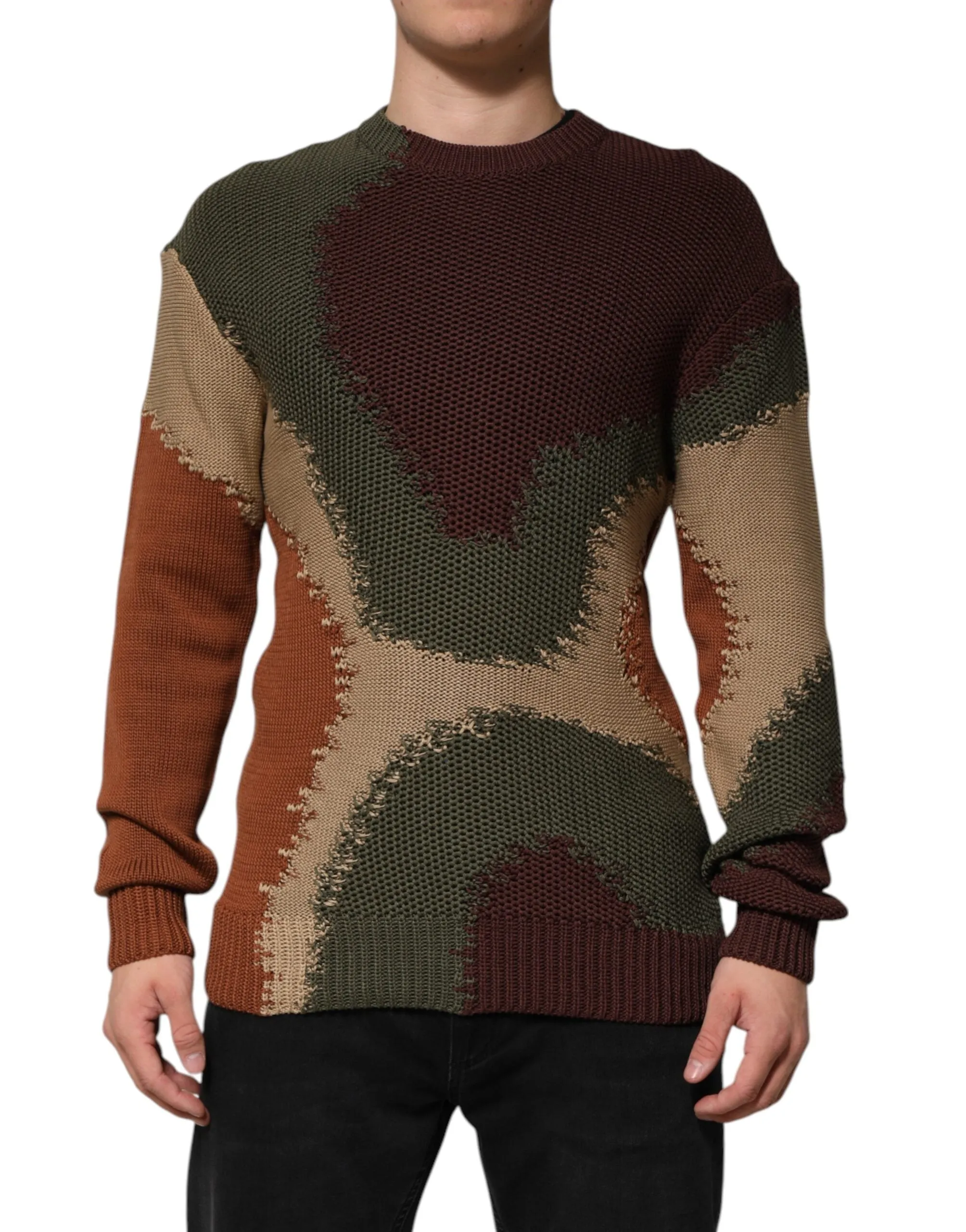 Dolce & Gabbana Multicolor Cotton Abstract Men Pullover Sweater sold by Siebentaschen product image thumbnail 2