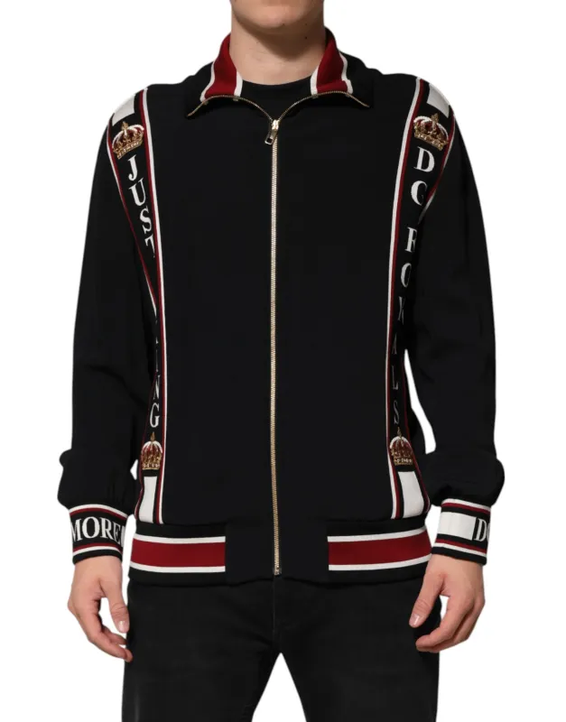 Dolce & Gabbana Black DG King Full Zip Sweatshirt Sweater sold by Siebentaschen