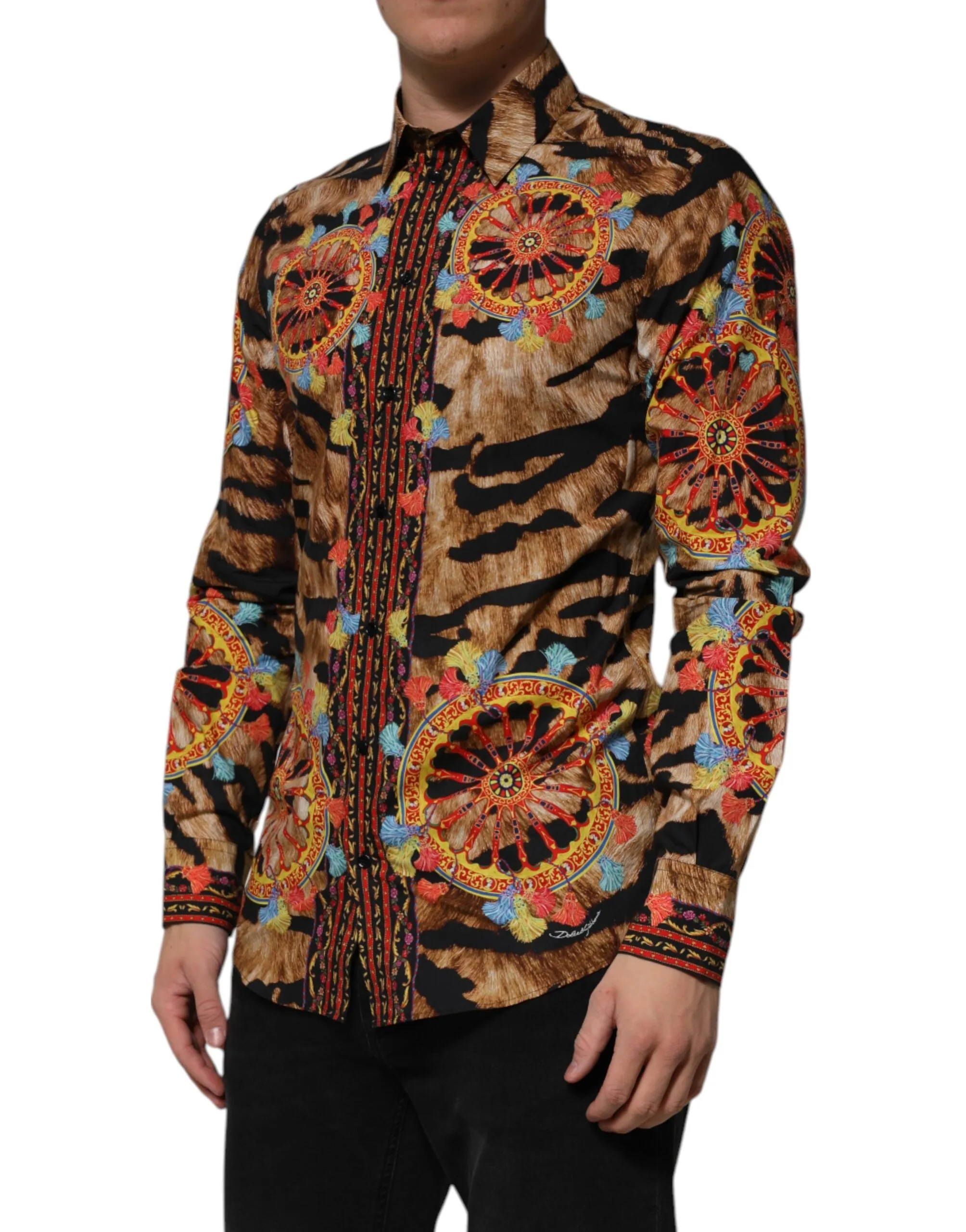 Dolce & Gabbana GOLD Cotton Tiger Carretto Long Sleeve Shirt sold by Siebentaschen product image thumbnail 3