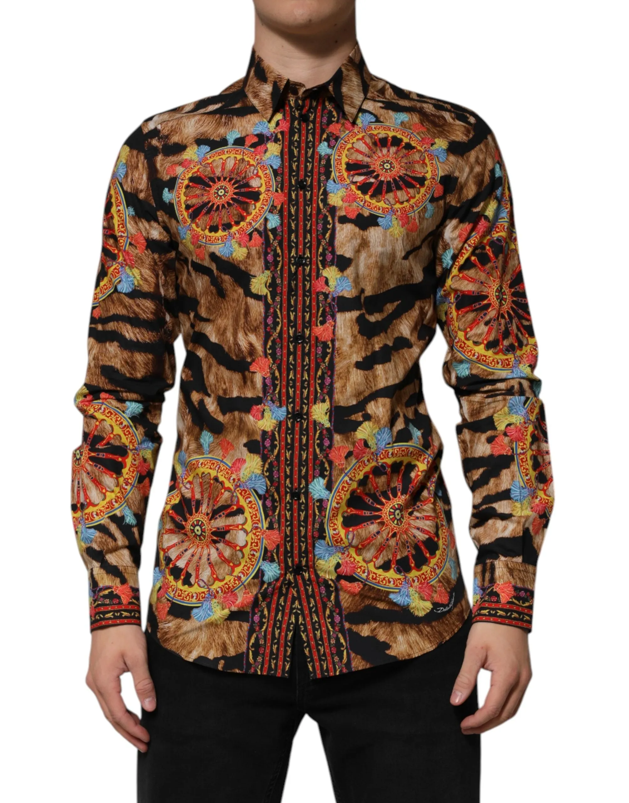 Dolce & Gabbana GOLD Cotton Tiger Carretto Long Sleeve Shirt sold by Siebentaschen product image thumbnail 2