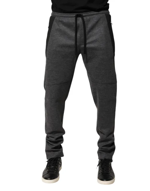Dolce & Gabbana Gray Black Wool Blend Jogger Sweatpants  Pants sold by Siebentaschen